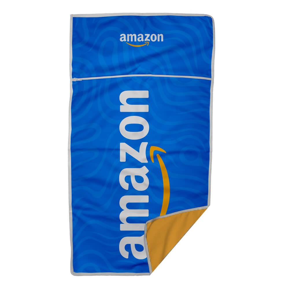 Orchid Quick Drying Gym Towel D/S Print Binded With Petersham Webbing And Front Compartment Zip - Image 3