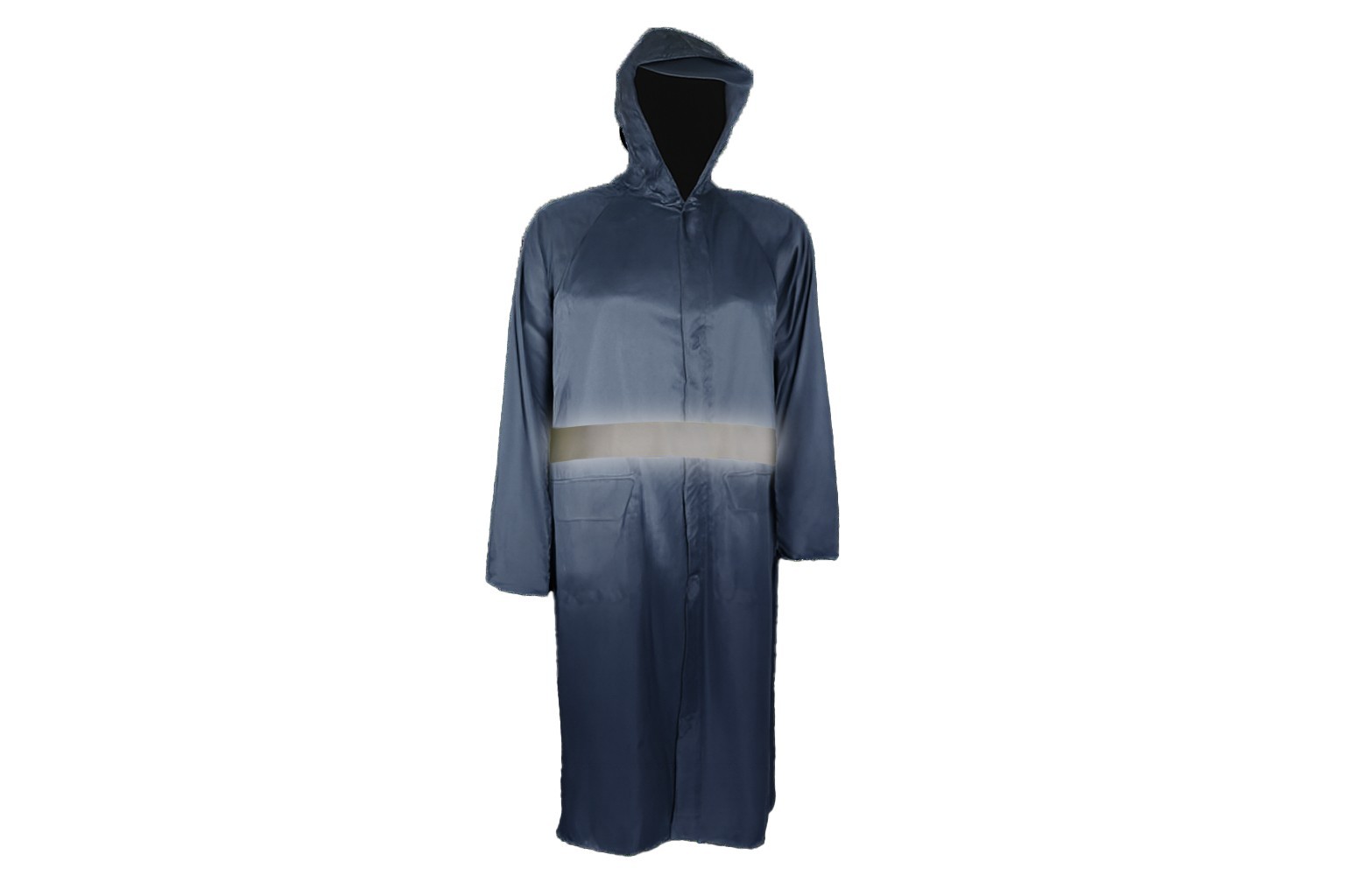 PVC Rubberised Rain Coat With Reflective Tape - Image 3