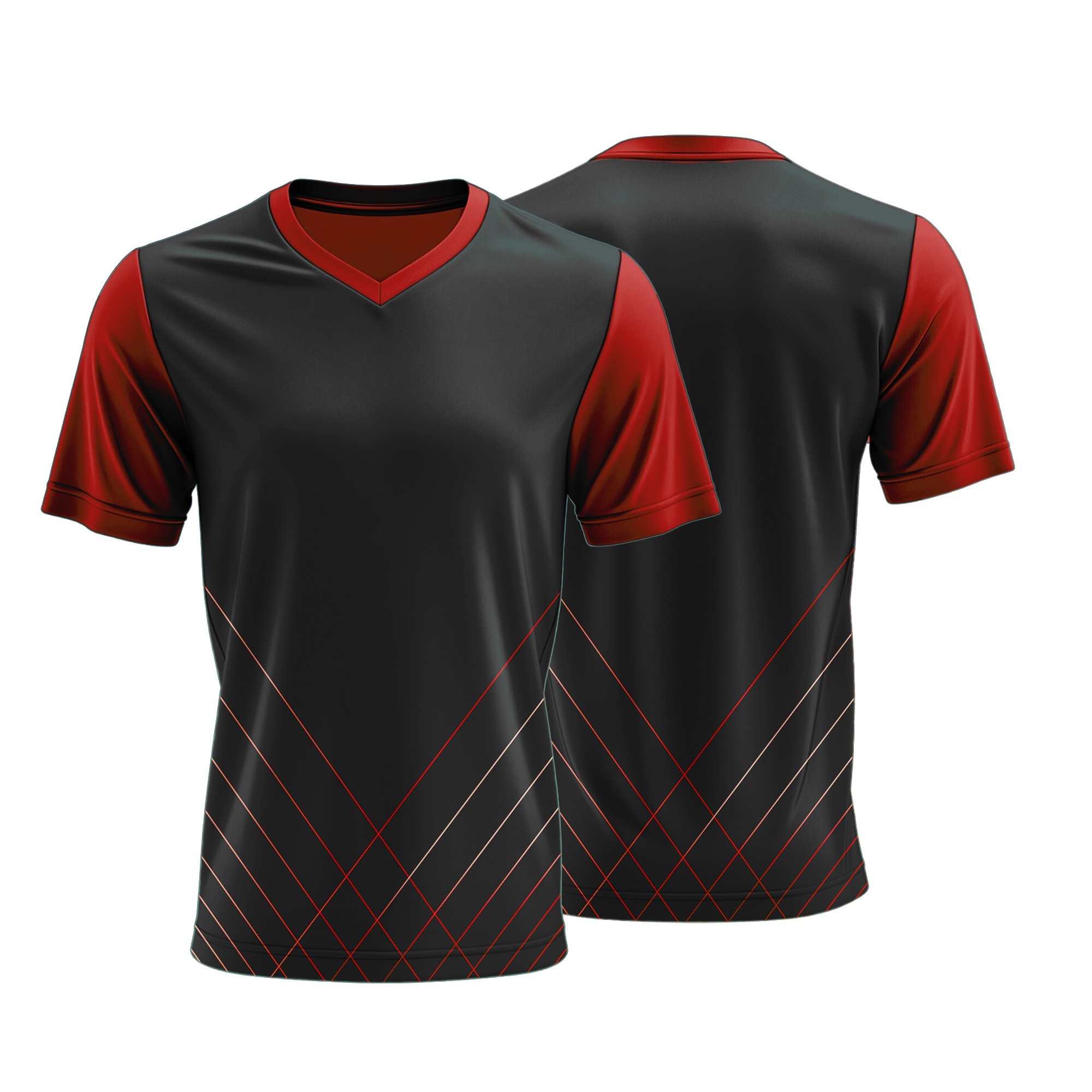 Unisex Long Sleeve V-Neck T-Shirt | Drop Needle Square | Sport Design