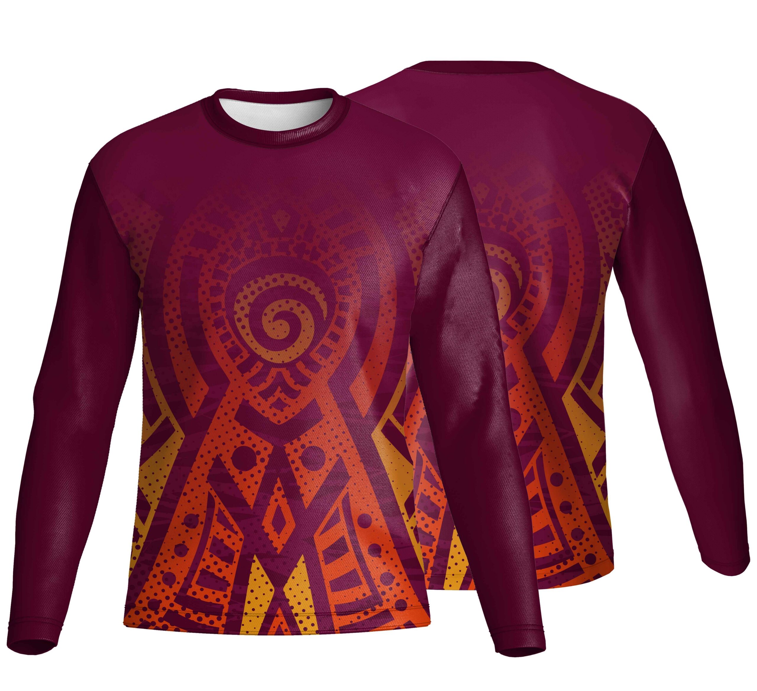 Unisex Long Sleeve Crew Neck T-Shirt | Drop Needle Square | Africa Design - Image 5