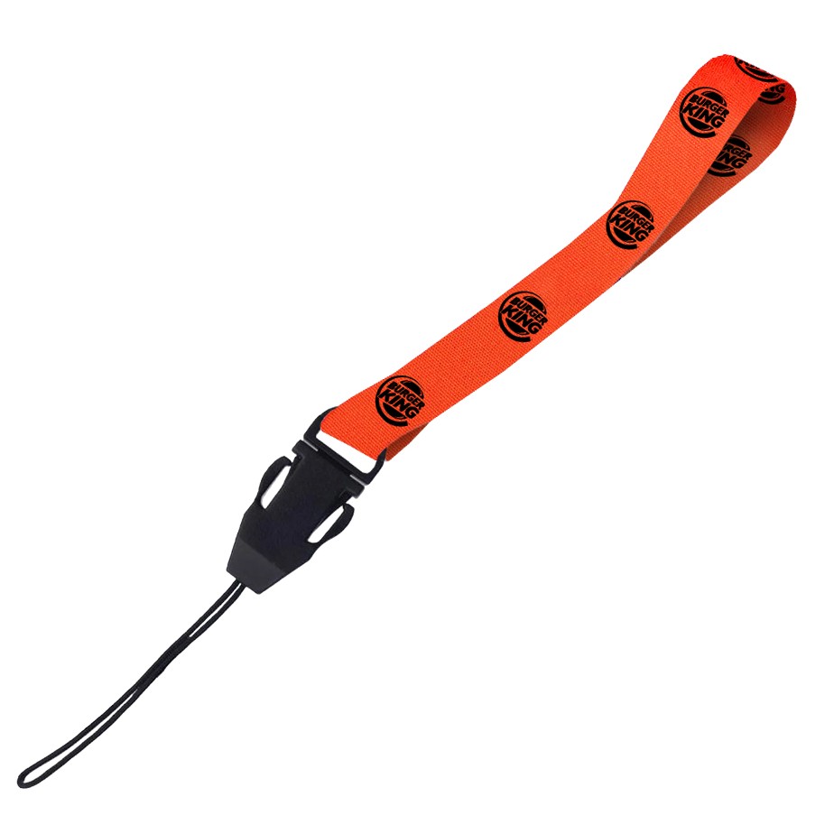 Hi-Viz Wrist Phone Strap Black Sublimation Print D/Sided with Cellphone Clip - Image 3