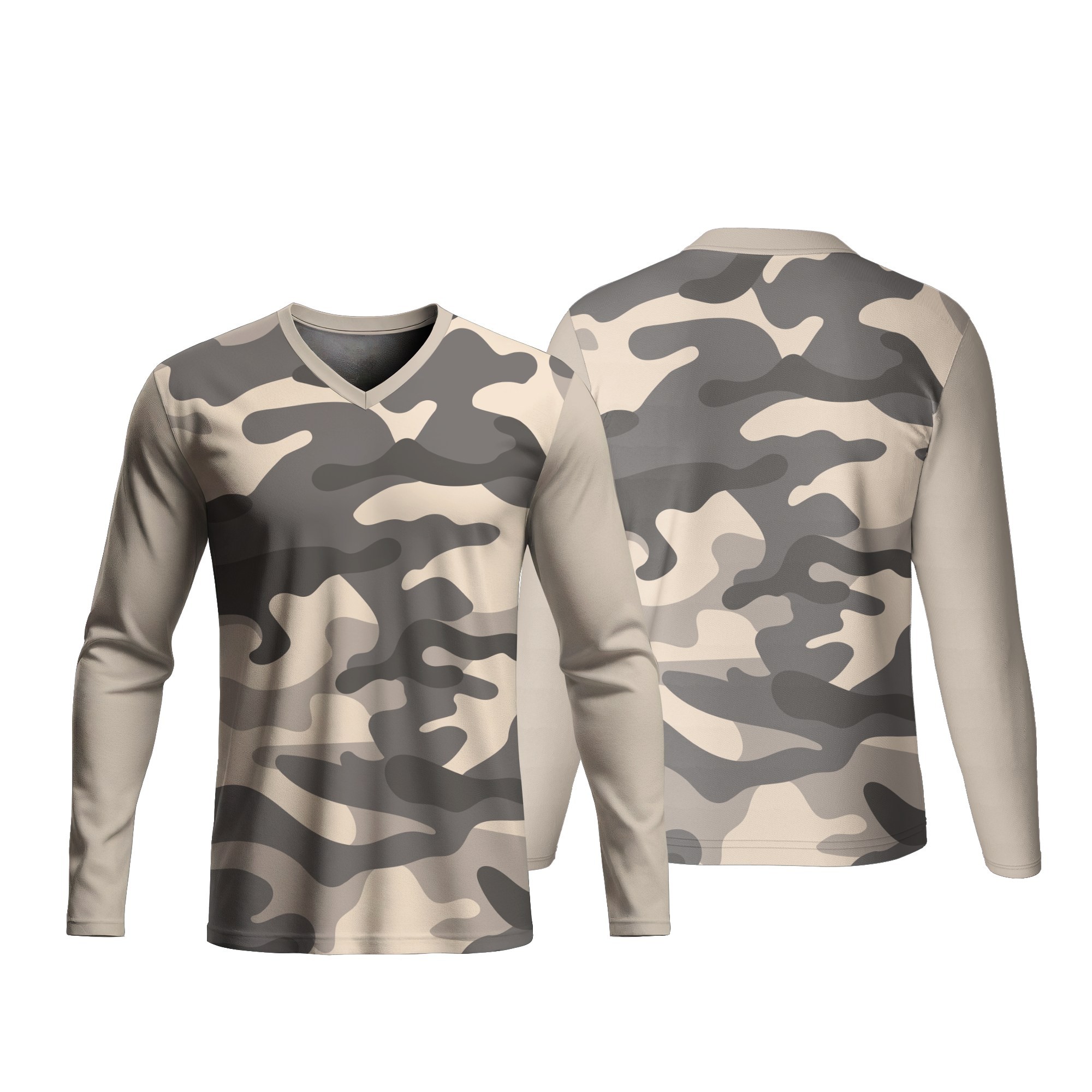 Unisex Long Sleeve V-Neck T-Shirt | Dry Tec - Image 2