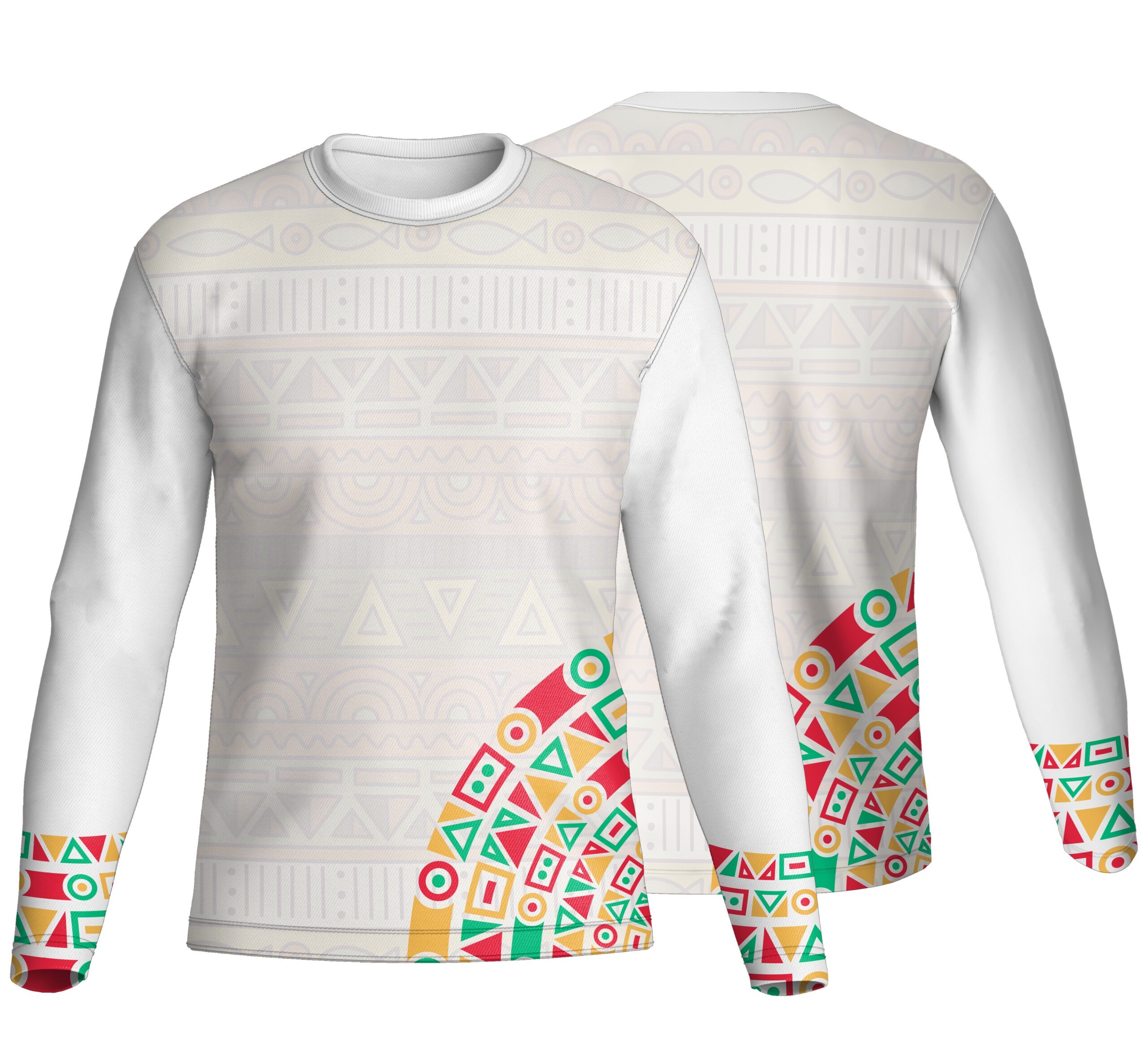Unisex Long Sleeve Crew Neck T-Shirt | Dry Tec | Africa Design