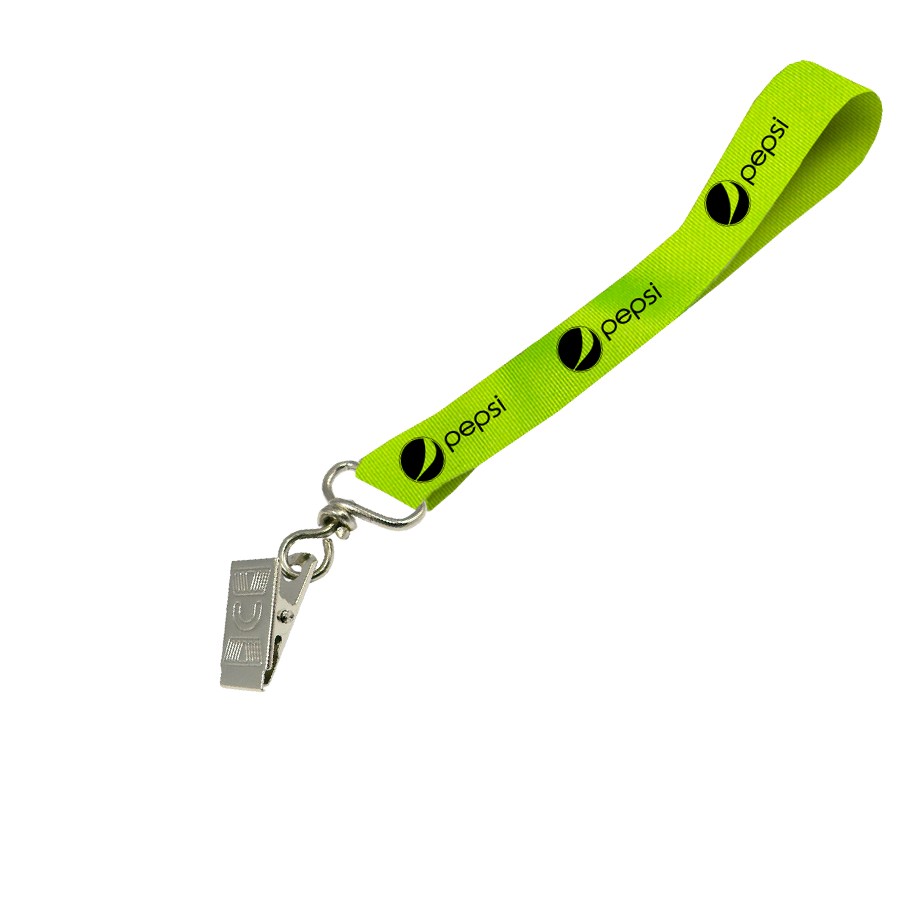 Hi-Viz Wrist Phone Strap Black Sublimation Print S/Sided with Crocodile Clip - Image 4
