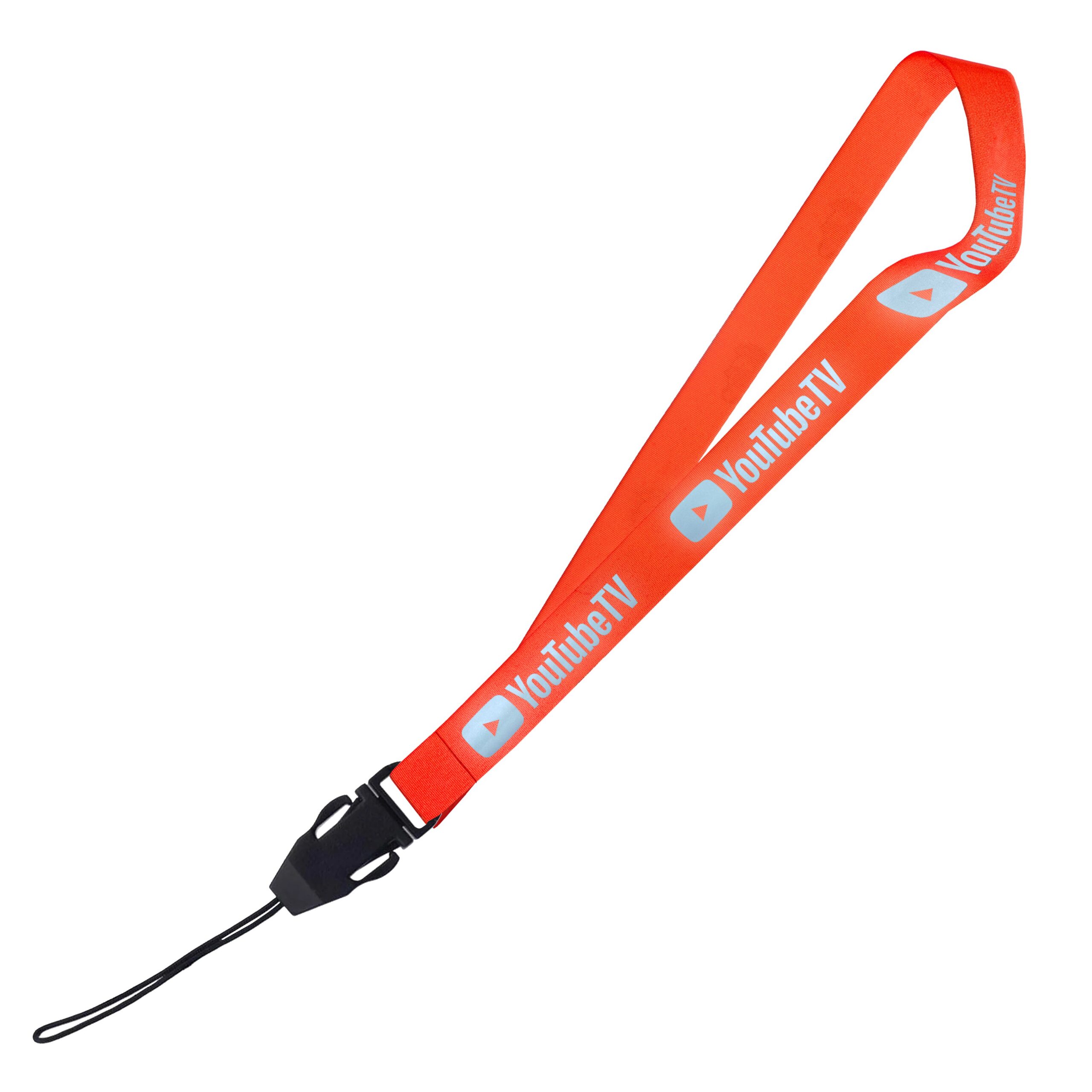 Hi-Viz Lanyard Silver Reflective Print S/Sided with Cellphone Clip - Image 3