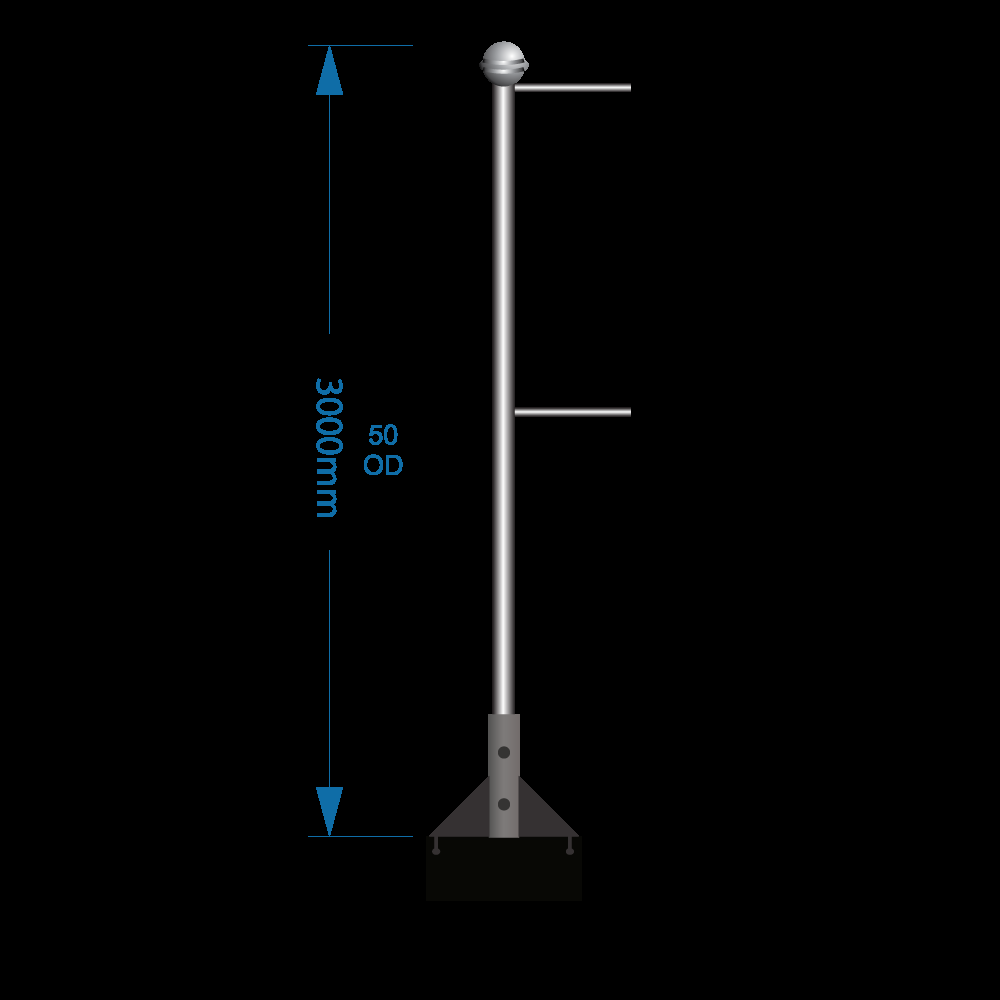 Bannerpole Roof 3m - 2 arm - including installation (one unit) - Image 3