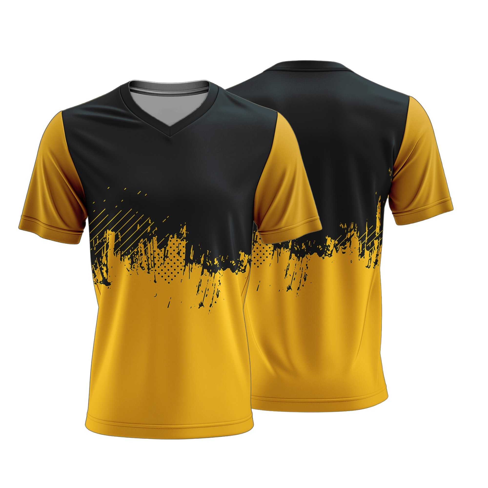 Unisex Short Sleeve V-Neck T-Shirt | Poly Spandex | Sport Design - Image 5