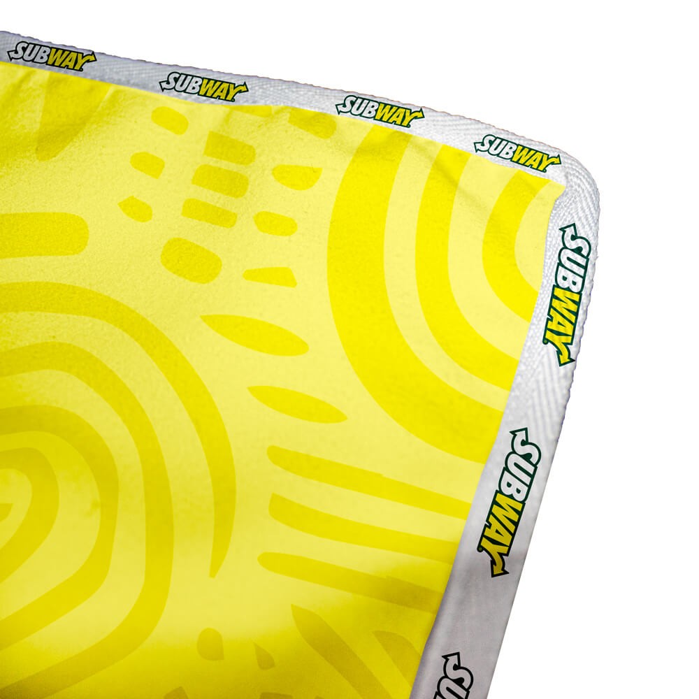Parsley Quick Drying Tea Towel D/S Print Binded With Personalised Branded Petersham Webbing