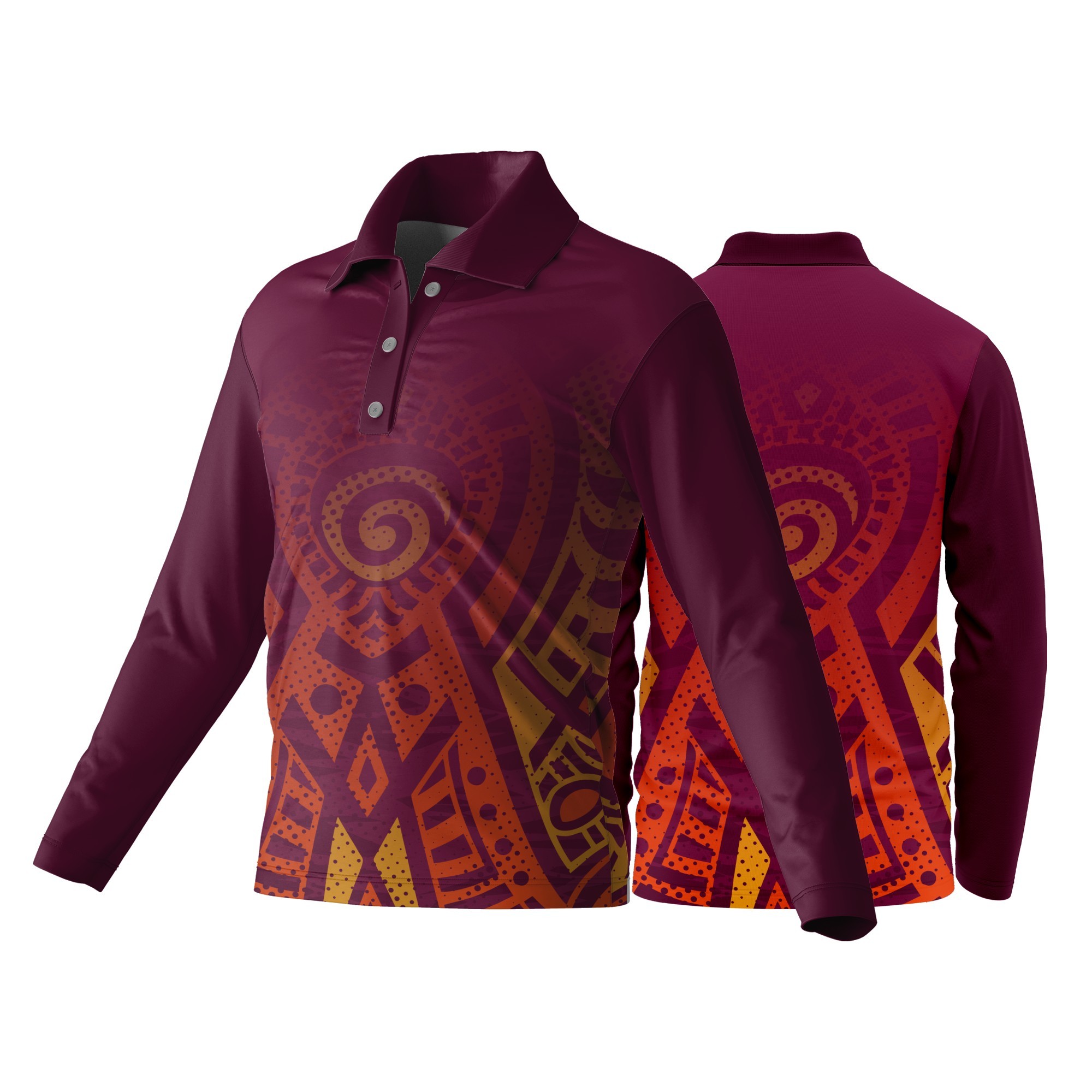 Unisex Long Sleeve Golf Shirt | Sport Tec | Africa Design - Image 5