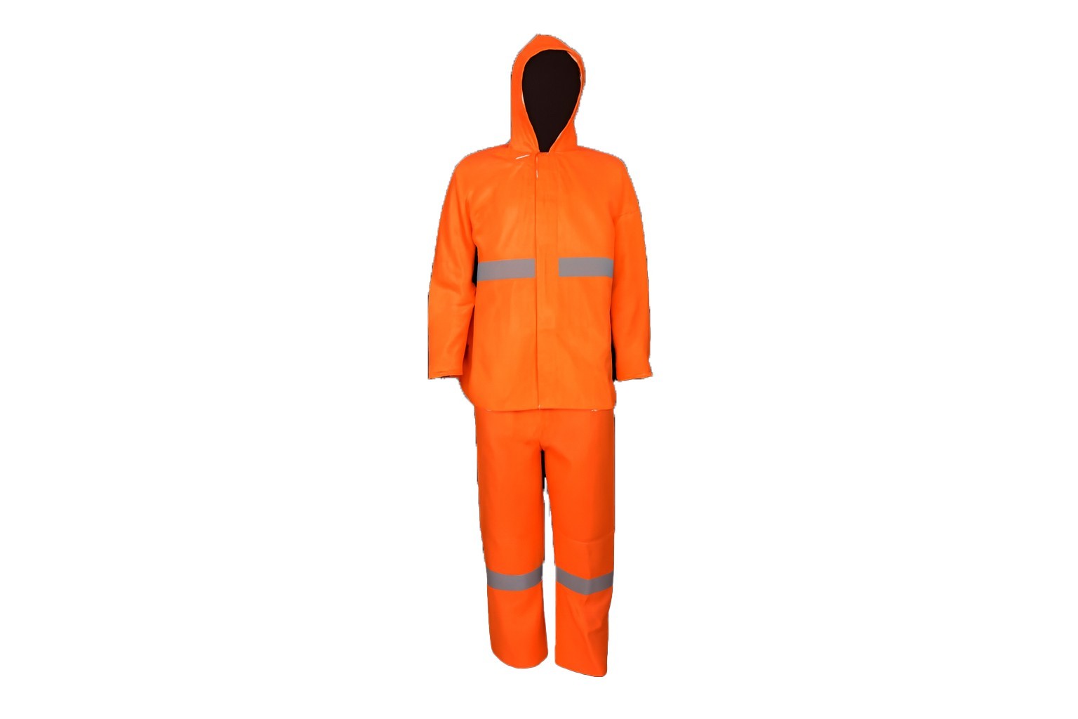 Hi-Viz PVC Rubberised Rain Suit With Reflective Tape