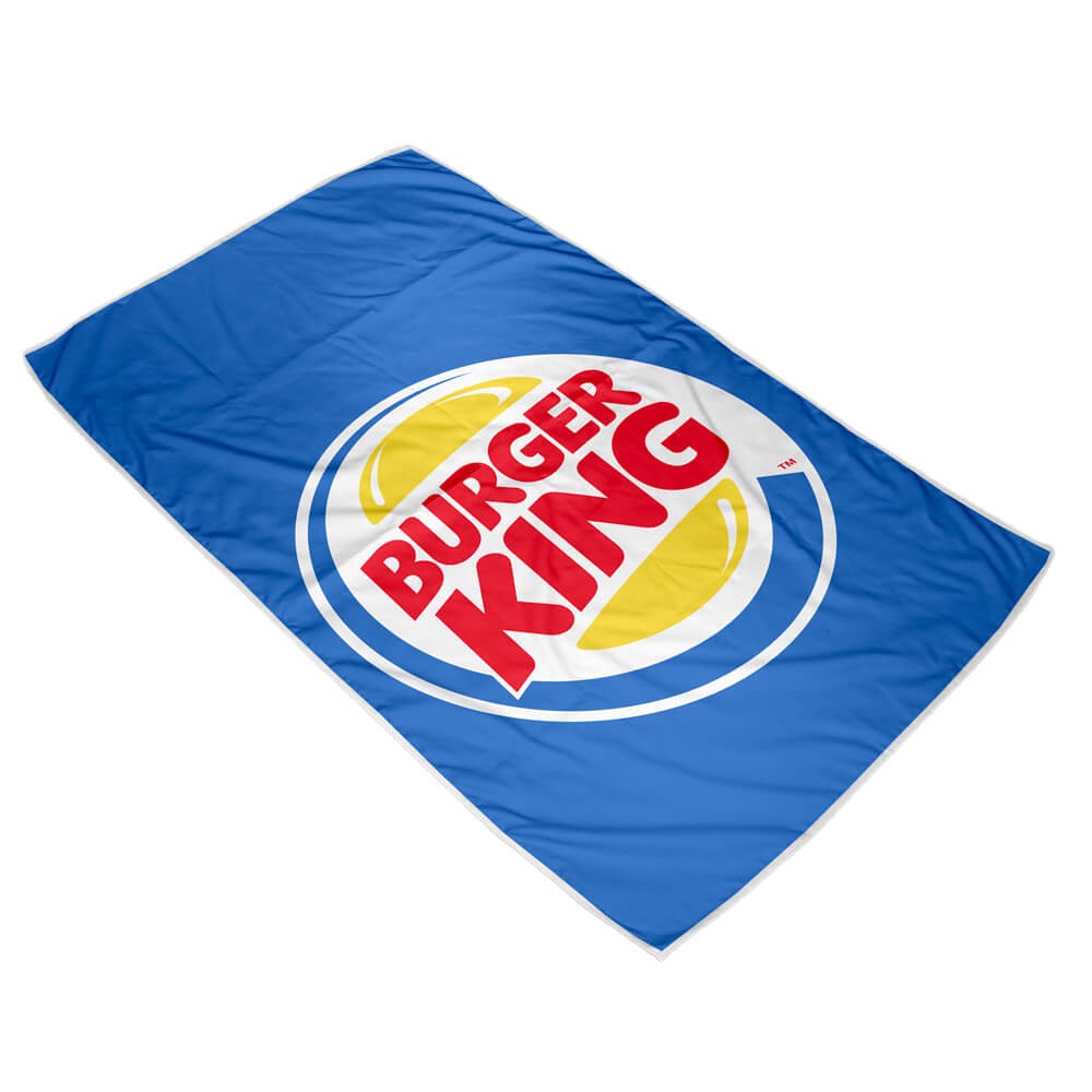 Blue Lily Quick Drying Extra Large Beach Towel D/S Print Binded With Petersham Webbing