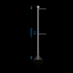 bannerpole-ground-6m-2-arm-including-installation-one-unit