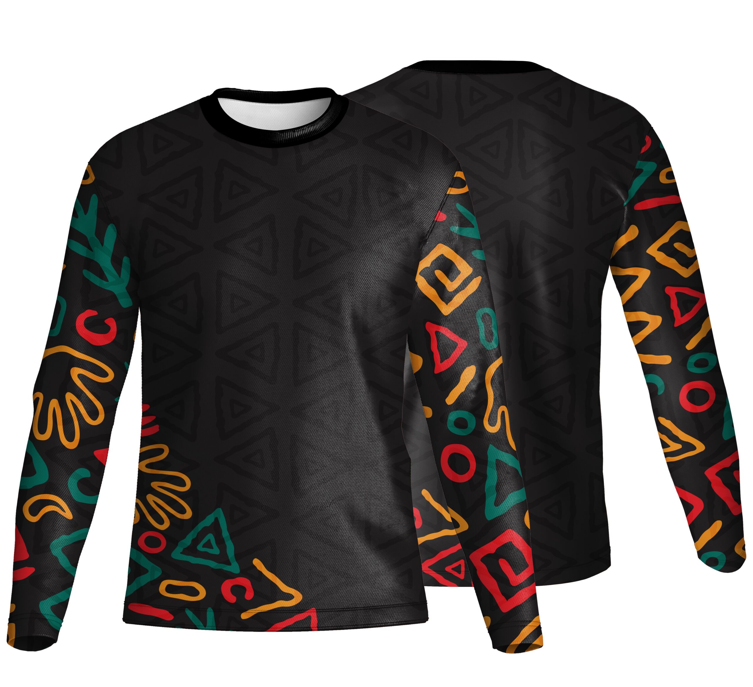 Unisex Long Sleeve Crew Neck T-Shirt | Sport Tec | Africa Design - Image 5