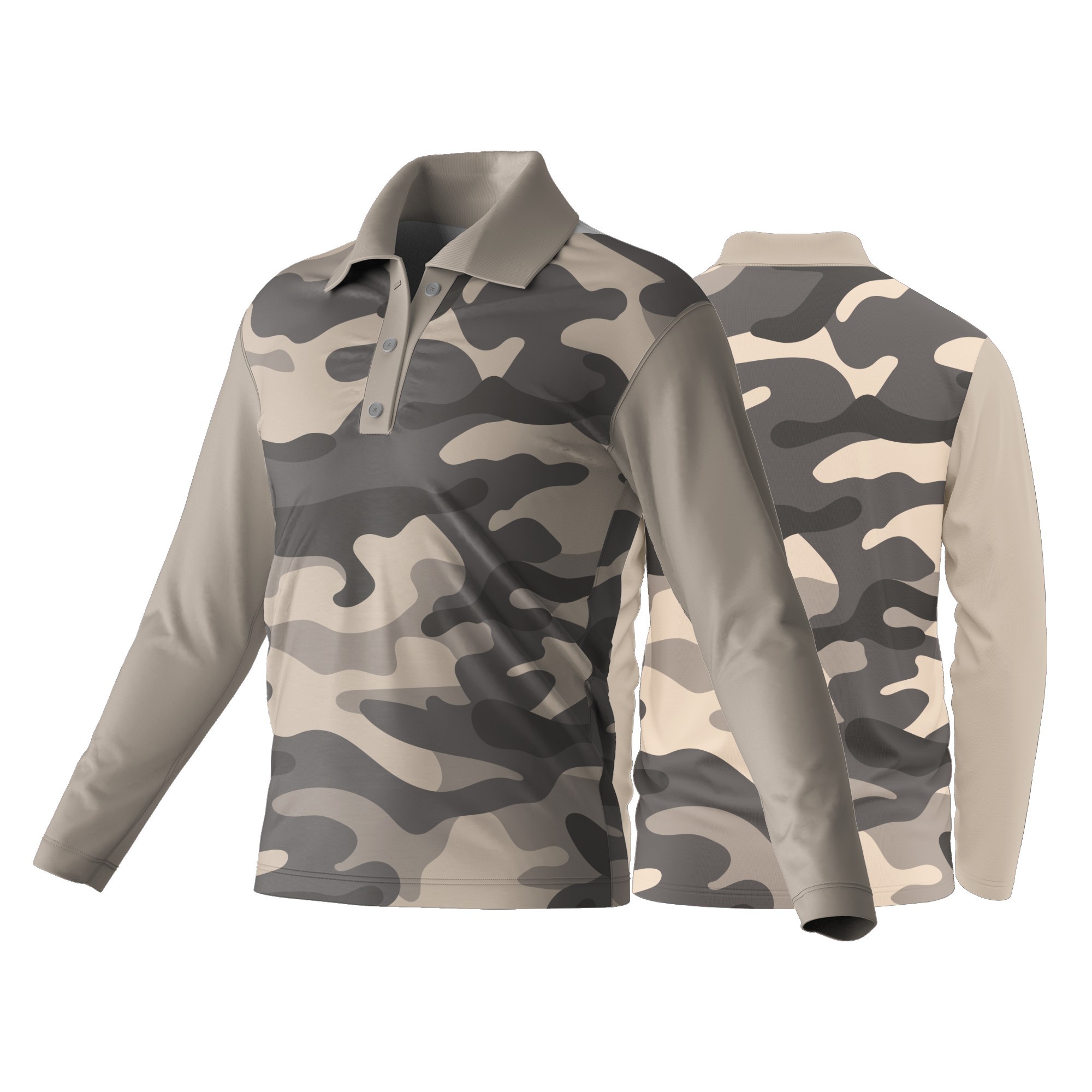 Unisex Long Sleeve Golf Shirt | Sport Tec | Camo Design - Image 3