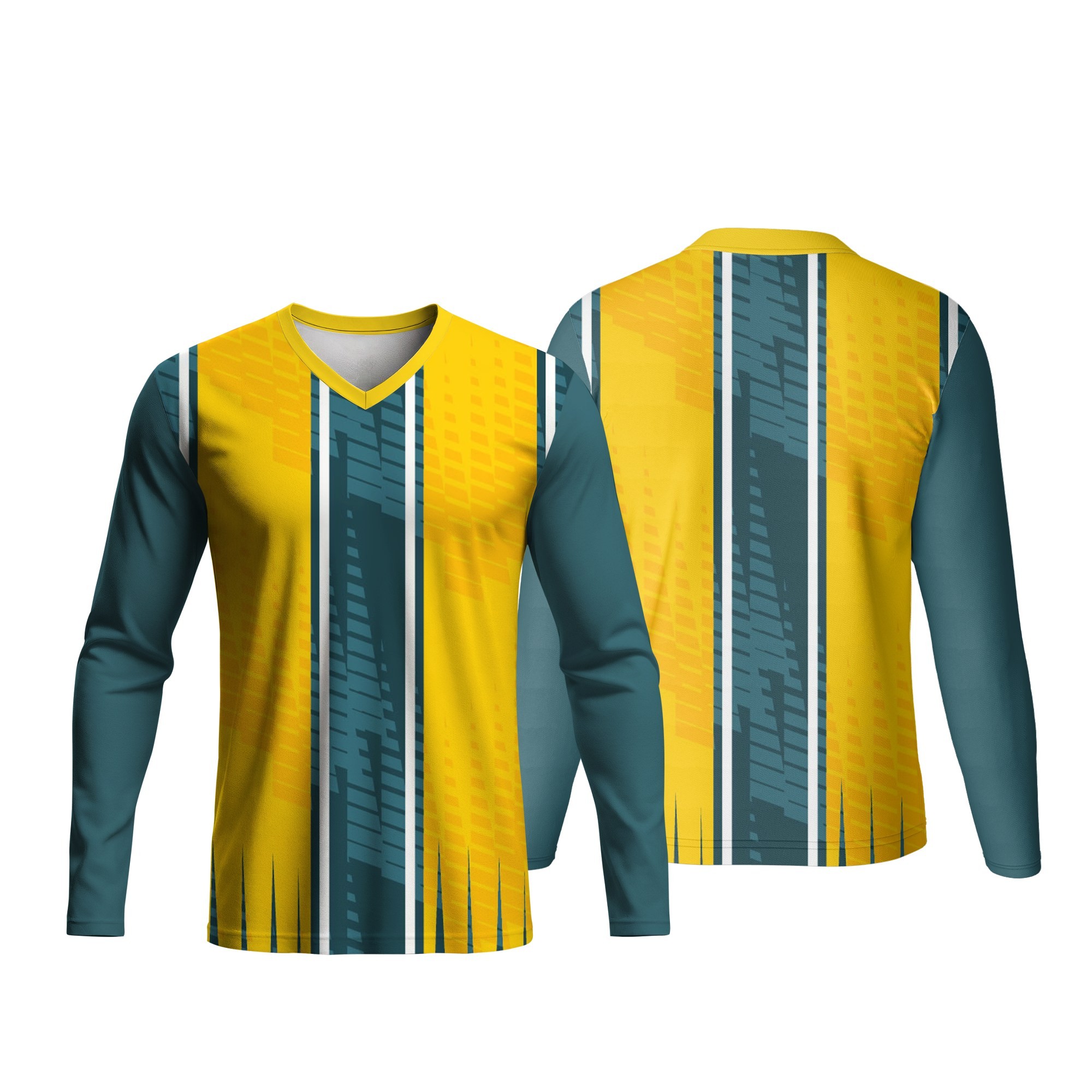 V-Neck Long Sleeve Soccer Shirt | Fitted Sleeves - Image 3