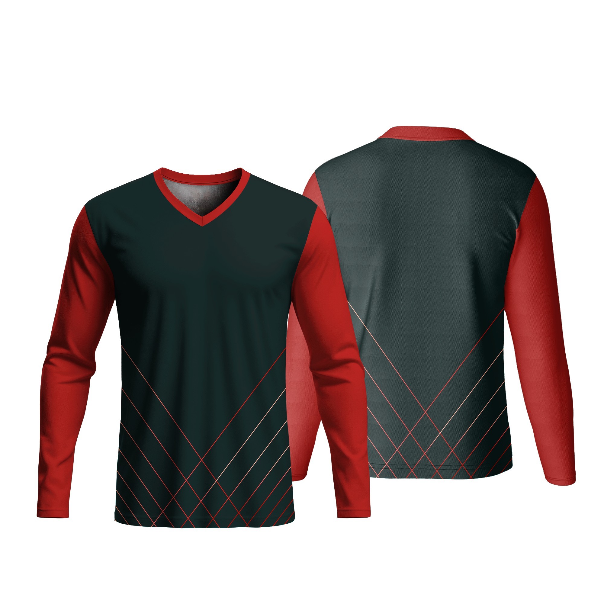 Unisex Long Sleeve V-Neck T-Shirt | Dry Tec | Sport Design