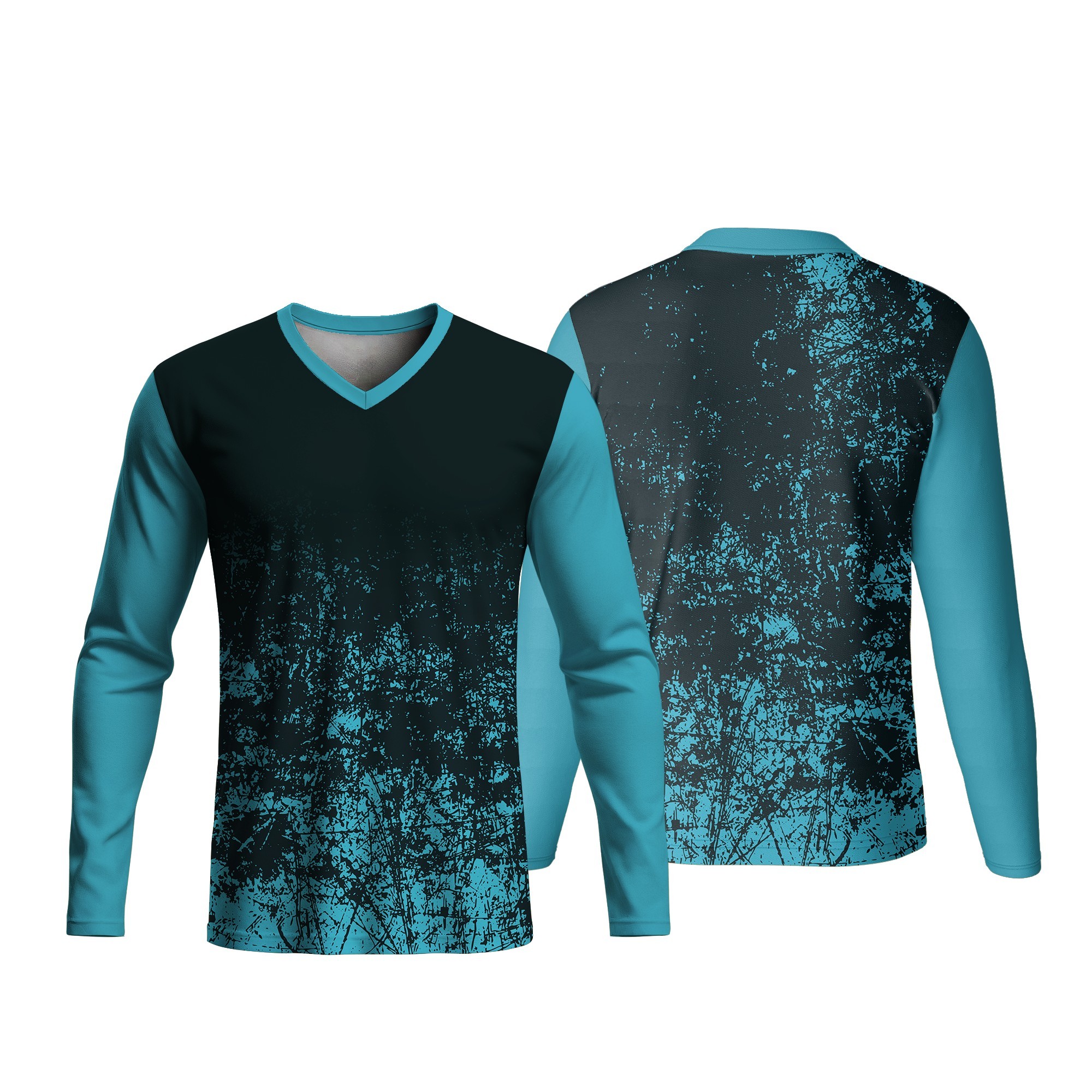 Unisex Long Sleeve V-Neck T-Shirt | Pique Knit | Sport Design - Image 5