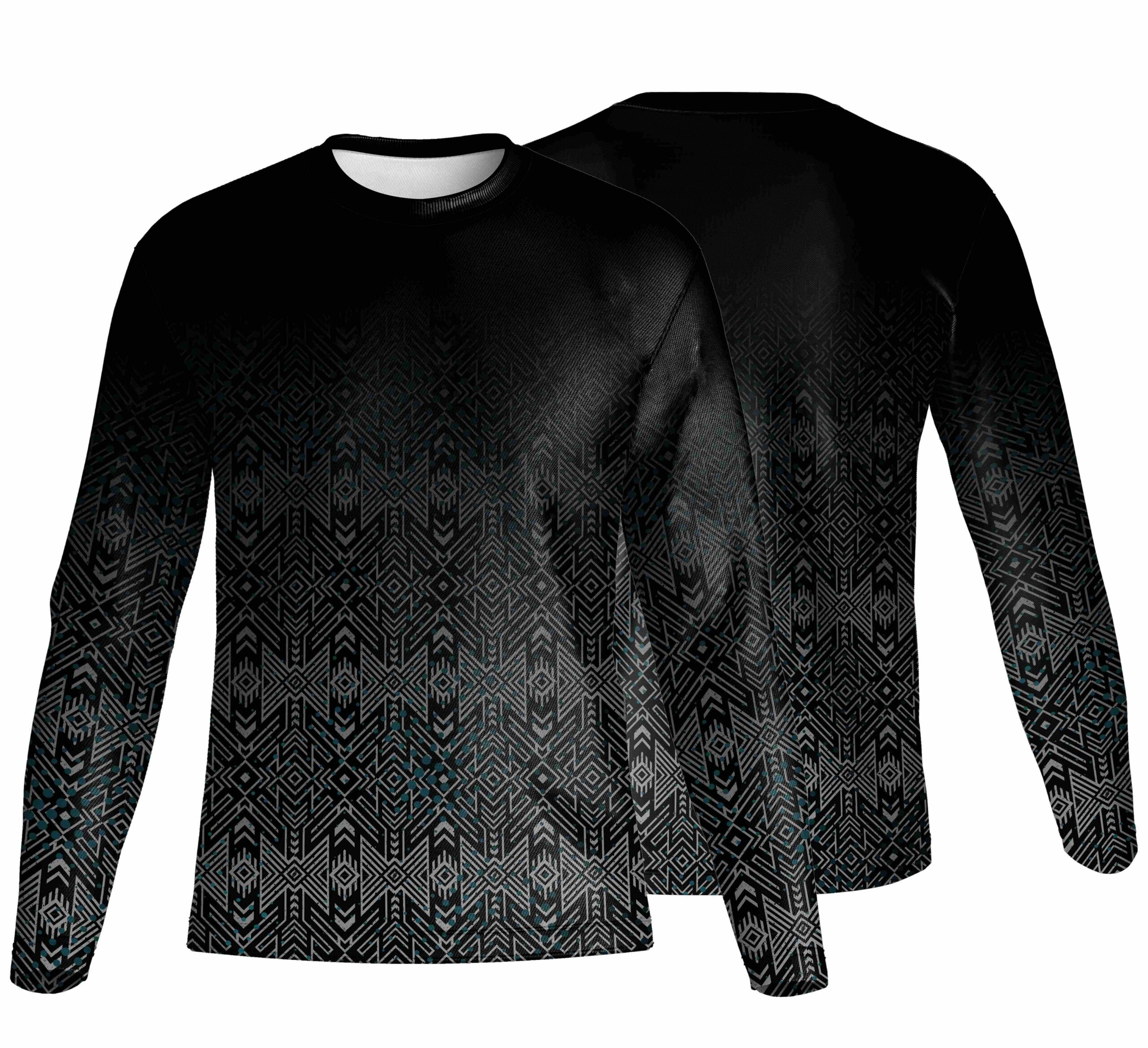 Unisex Long Sleeve Crew Neck T-Shirt | Drop Needle Square | Africa Design - Image 4