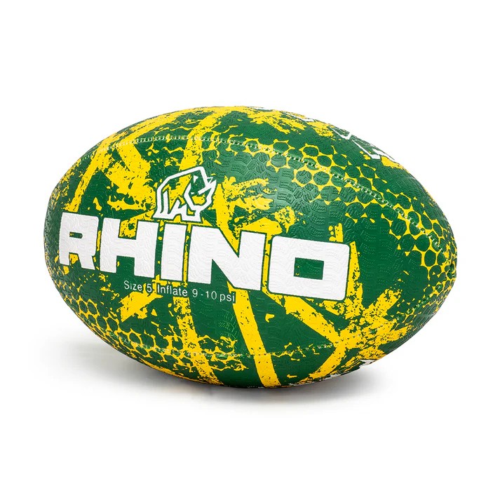 Rhino Graffiti Rugby Ball Green - Image 3