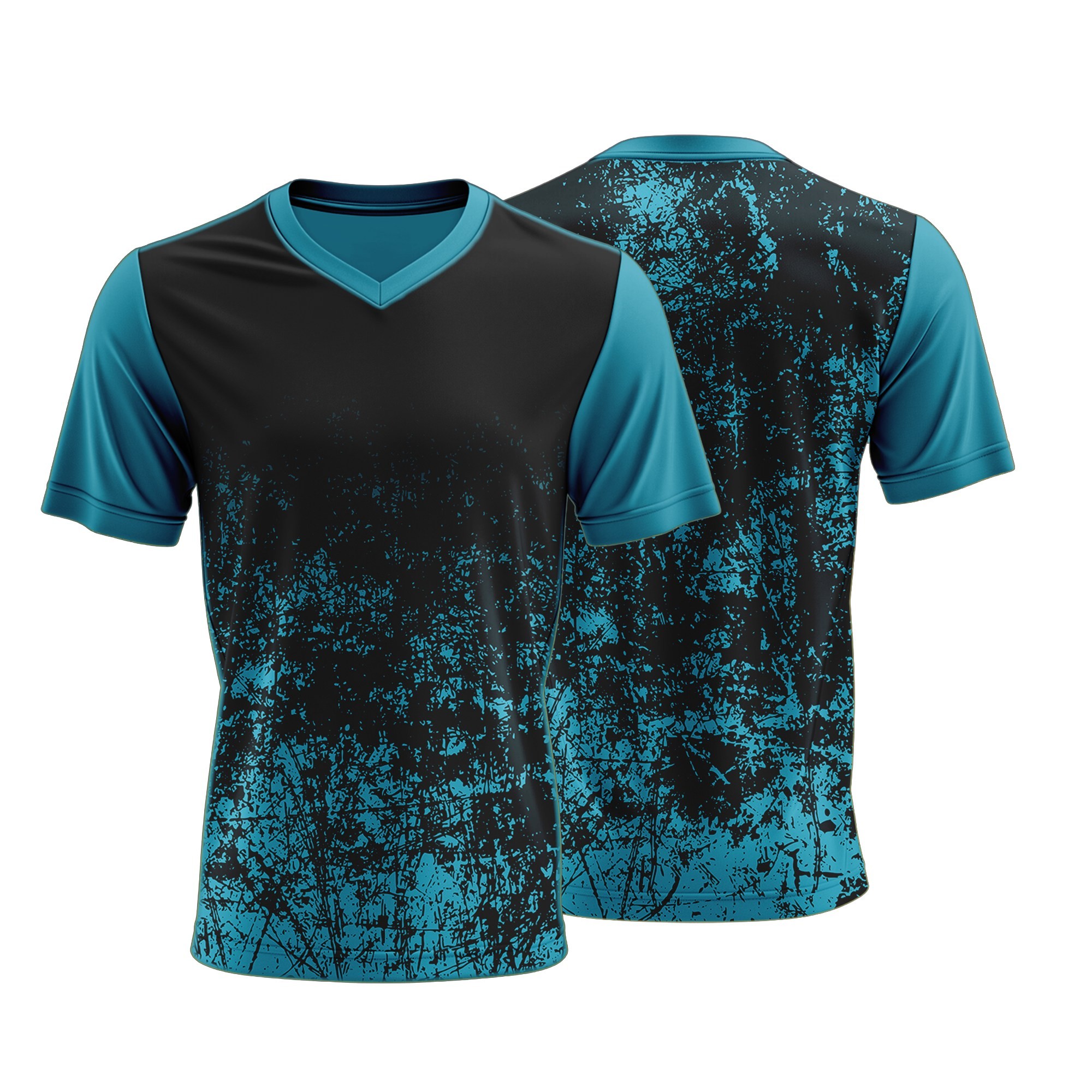 Unisex Short Sleeve V-Neck T-Shirt | Drop Needle Square | Sport Design - Image 4