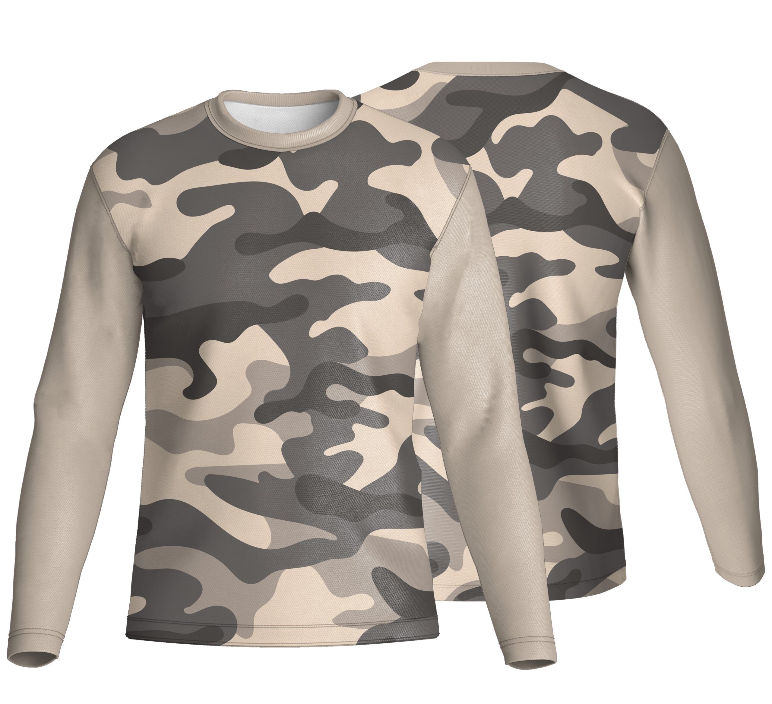 Unisex Long Sleeve Crew Neck T-Shirt | Sport Tec | Camo Design - Image 3