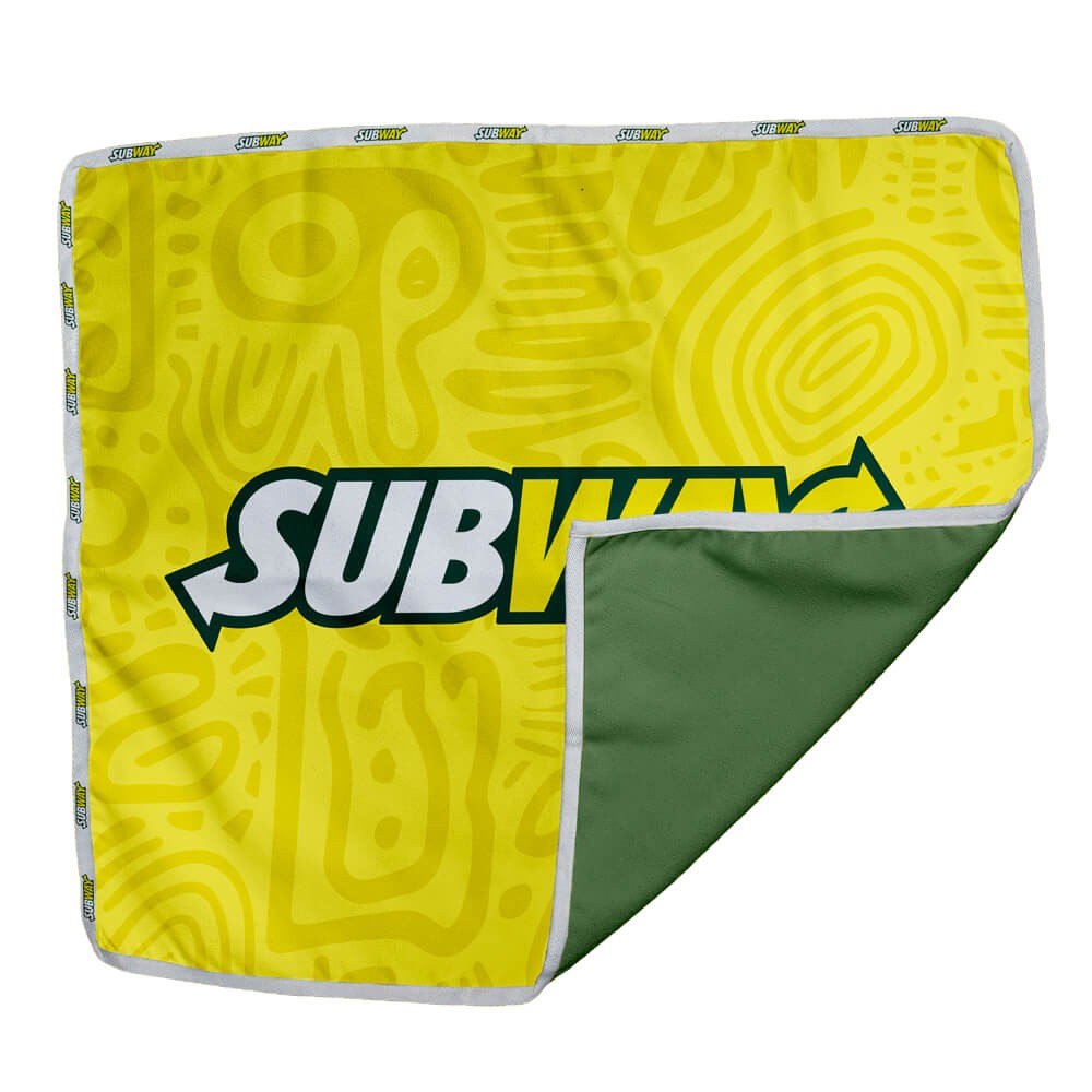 Parsley Quick Drying Tea Towel D/S Print Binded With Personalised Branded Petersham Webbing - Image 2