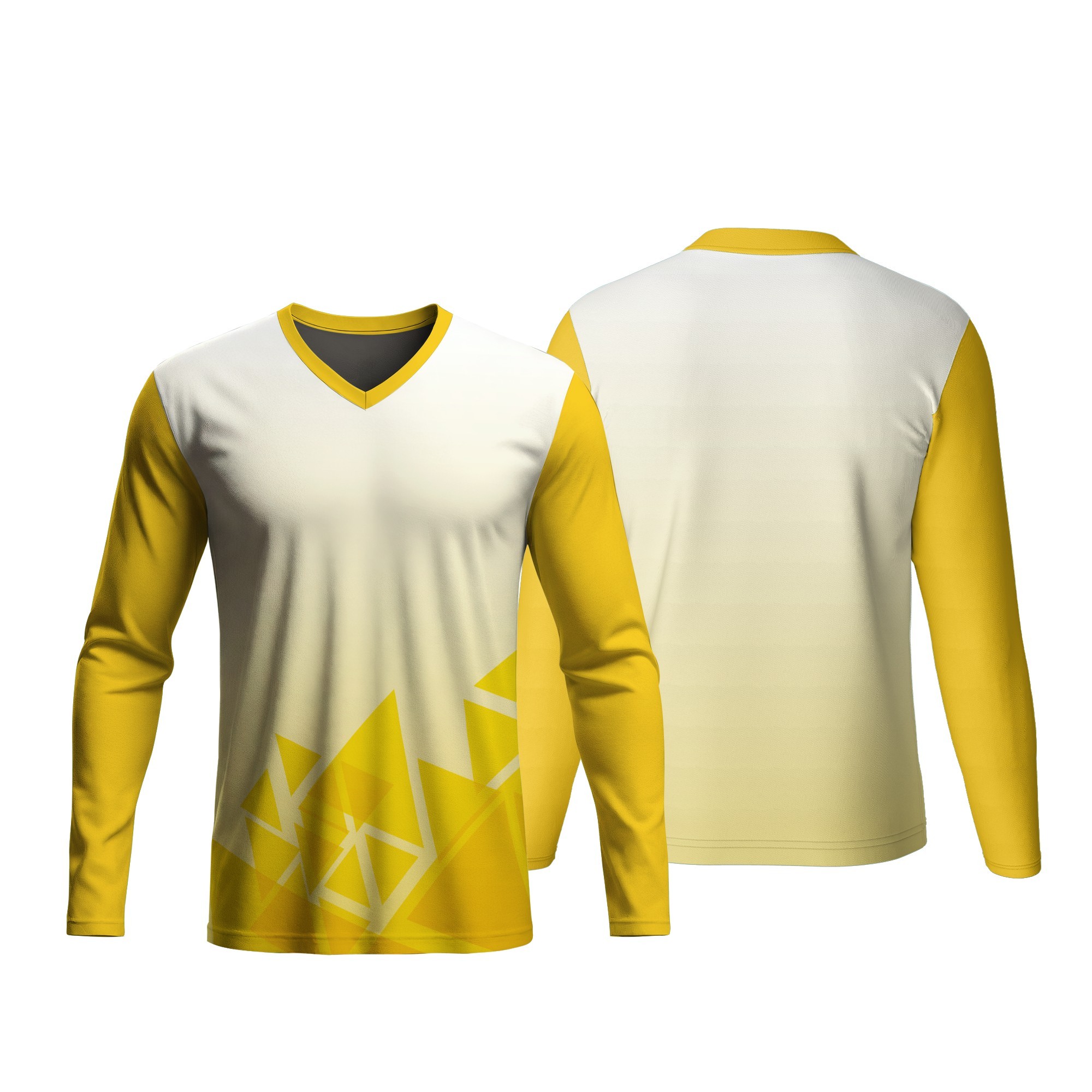 Unisex Dye Sublimated Long Sleeve V-Neck T-Shirt | Poly Spandex | Corporate Design - Image 4