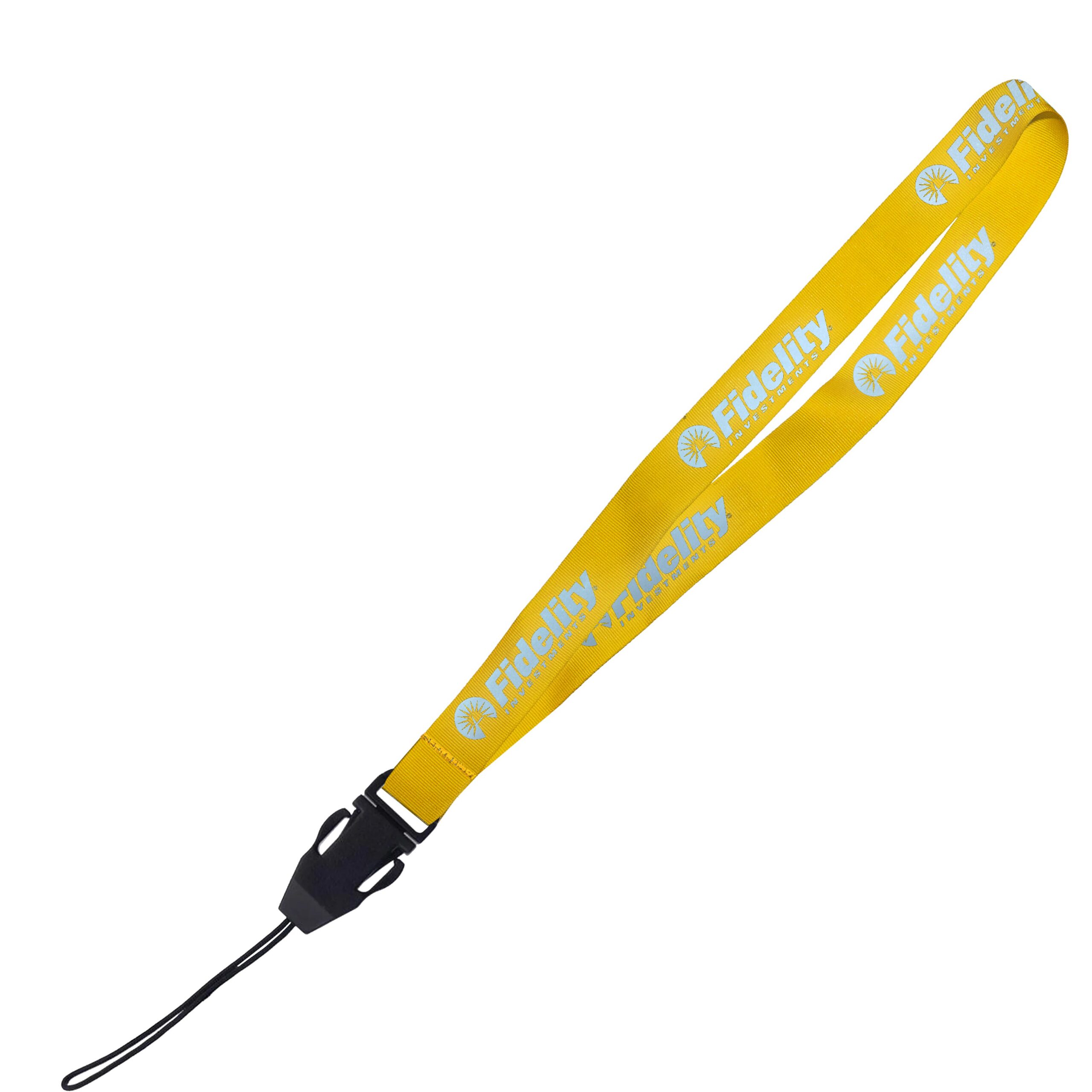 Hi-Viz Lanyard Silver Reflective Print D/Sided with Cellphone Clip - Image 4