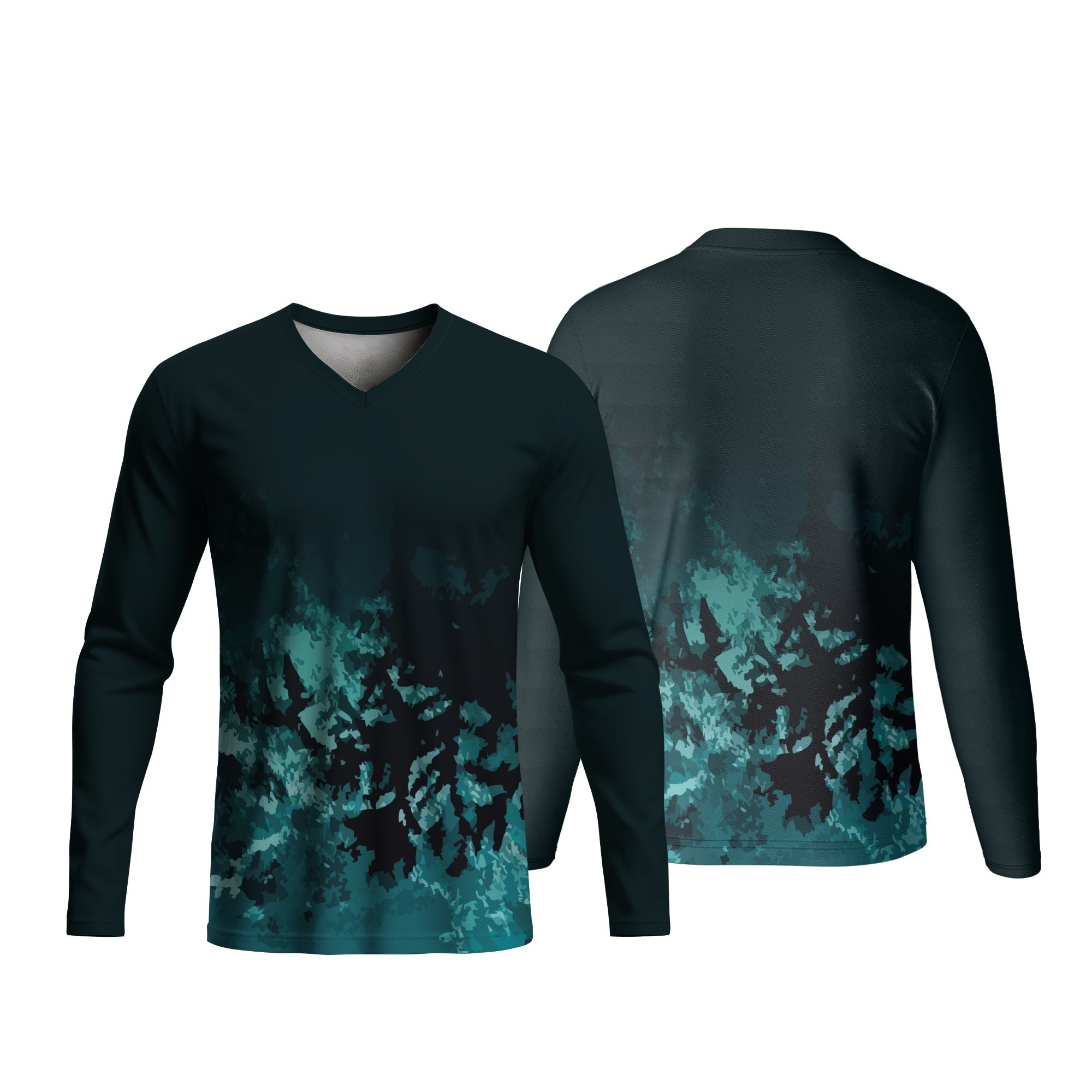 Unisex Long Sleeve V-Neck T-Shirt | Dry Tec - Image 5