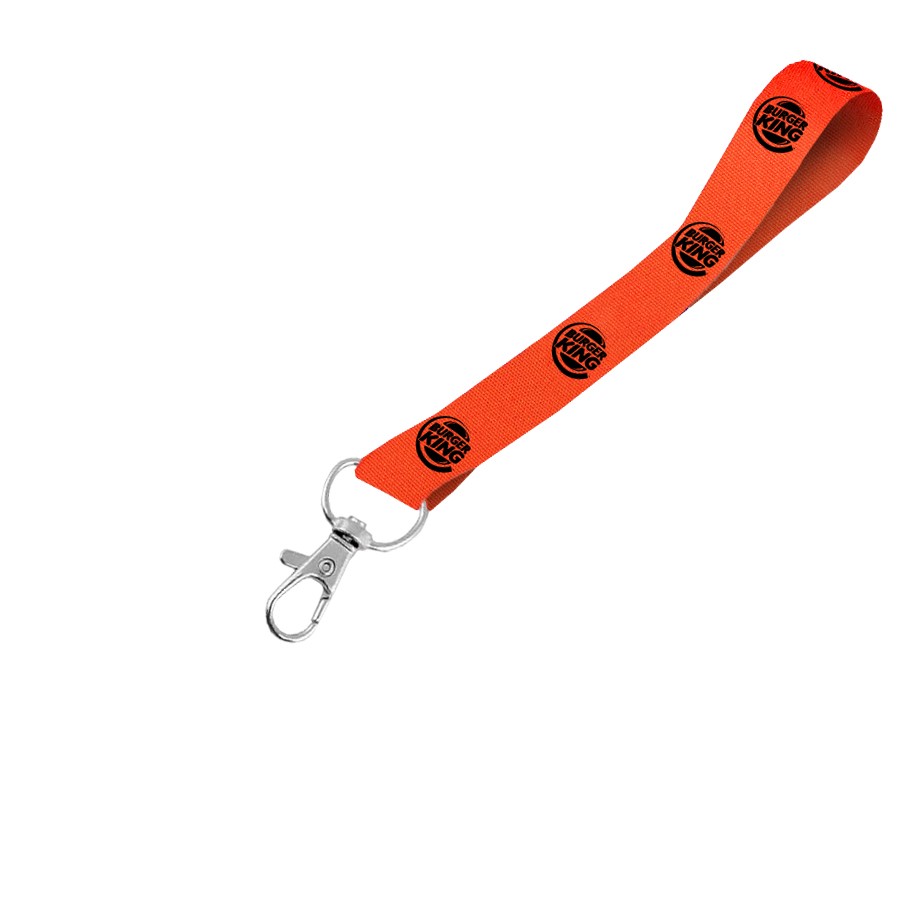 Hi-Viz Wrist Phone Strap Black Sublimation Print S/Sided with Snap Hook