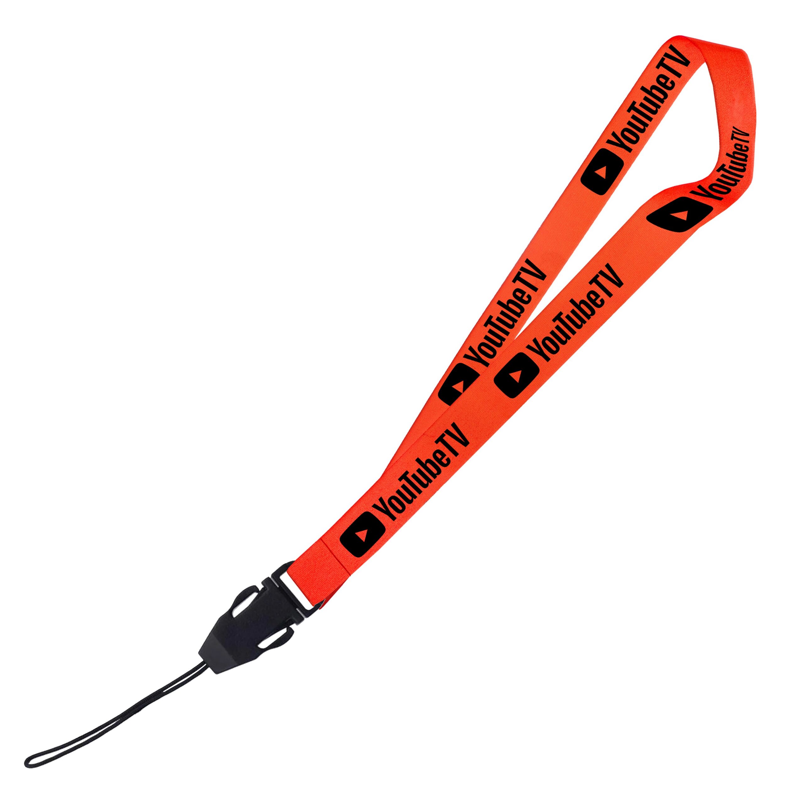 Hi-Viz Lanyard Black Sublimation Print D/Sided with Cellphone Clip - Image 3