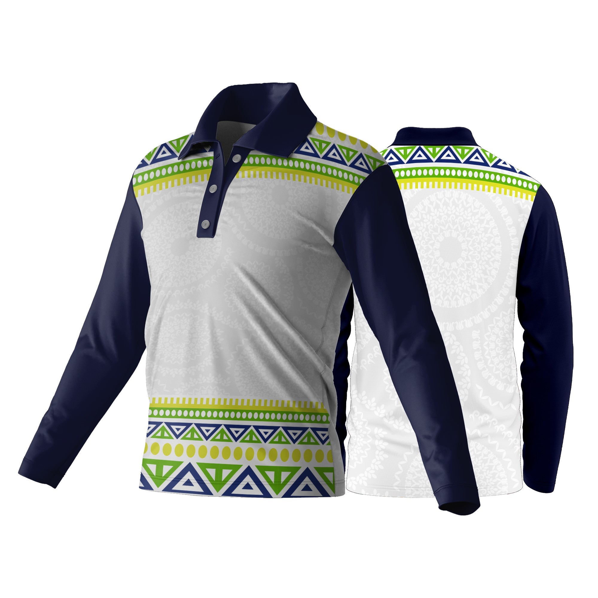 Unisex Long Sleeve Golf Shirt | Sport Tec | Africa Design - Image 4