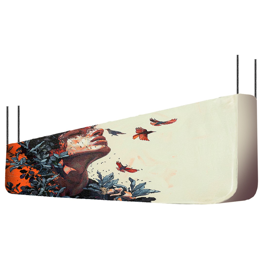 Hanging Box Banner Double Sided Print 3100 X 800 X 300mm