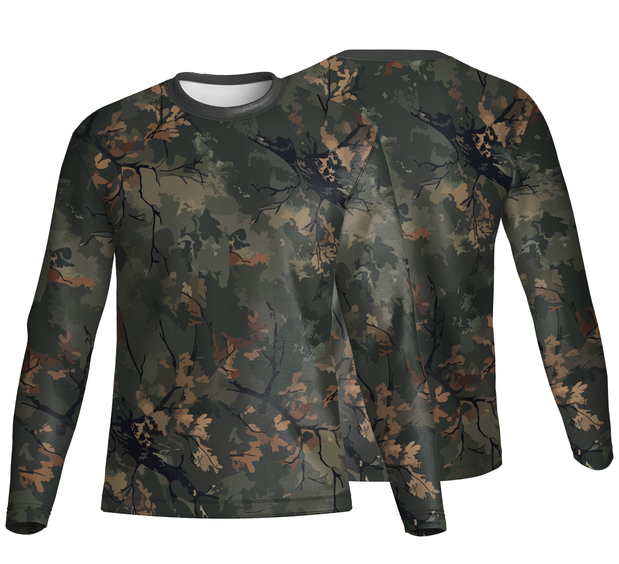 Unisex Long Sleeve Crew Neck T-Shirt | Sport Tec | Camo Design