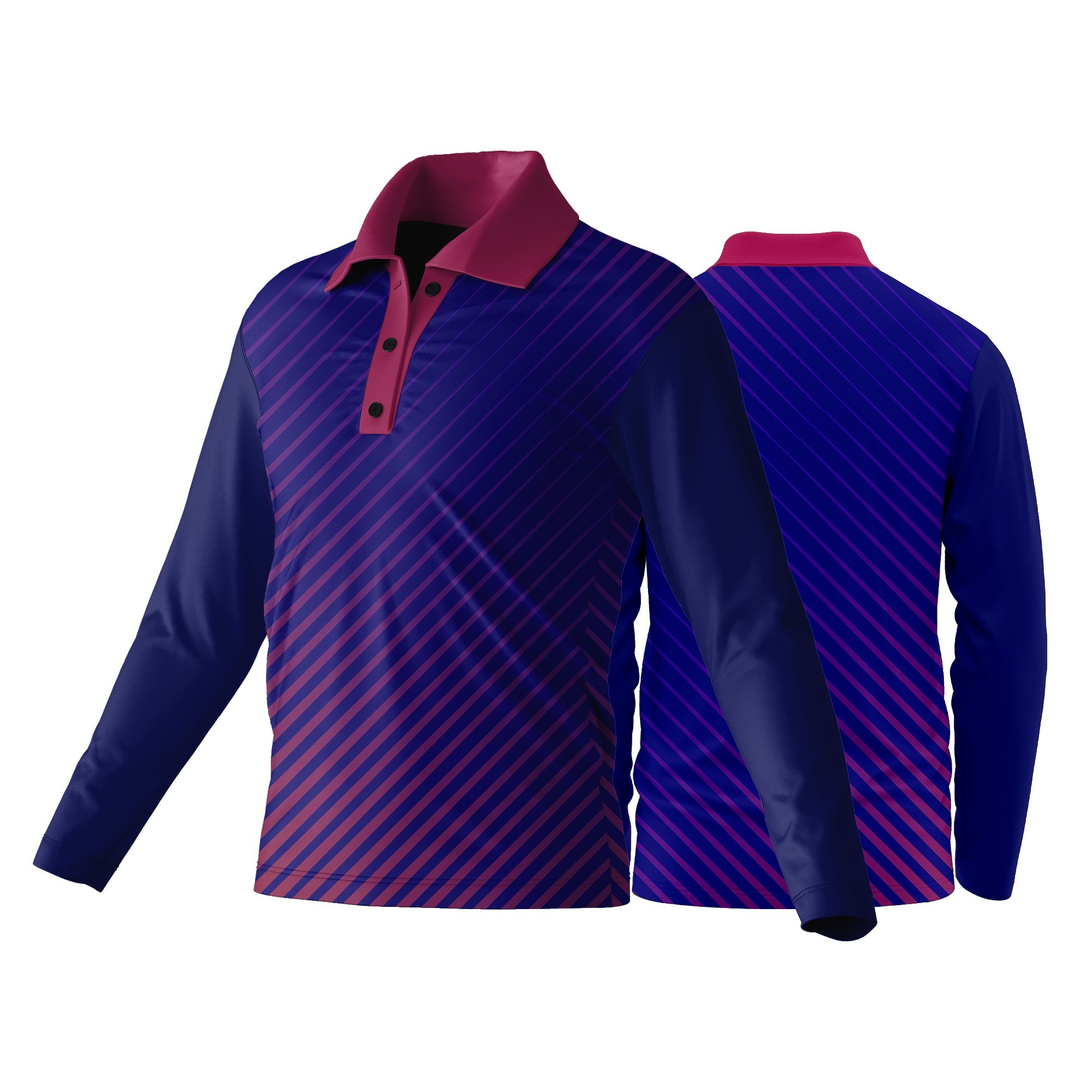 Unisex Long Sleeve Golf Shirt | Drop Needle Square | Sport Design - Image 5