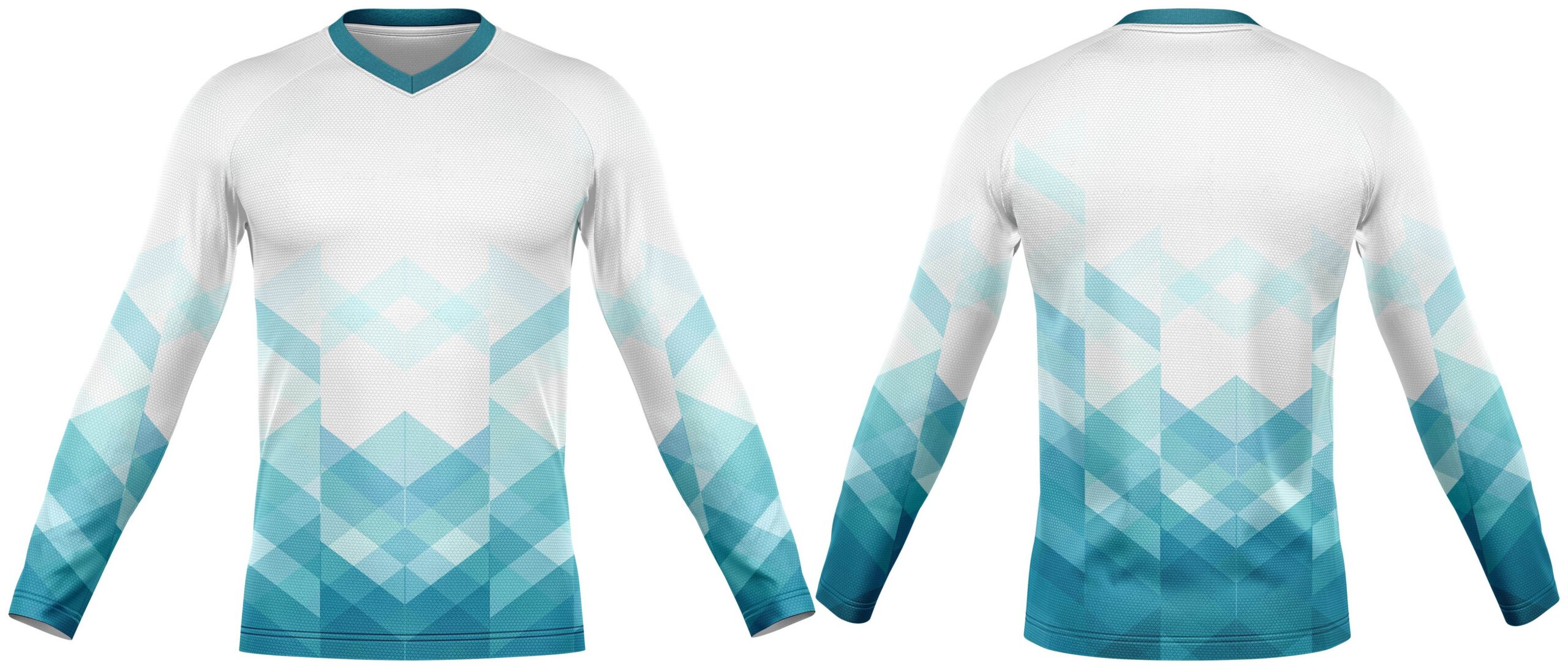 V-Neck Long Sleeve Soccer Shirt | Raglan Sleeves - Image 3