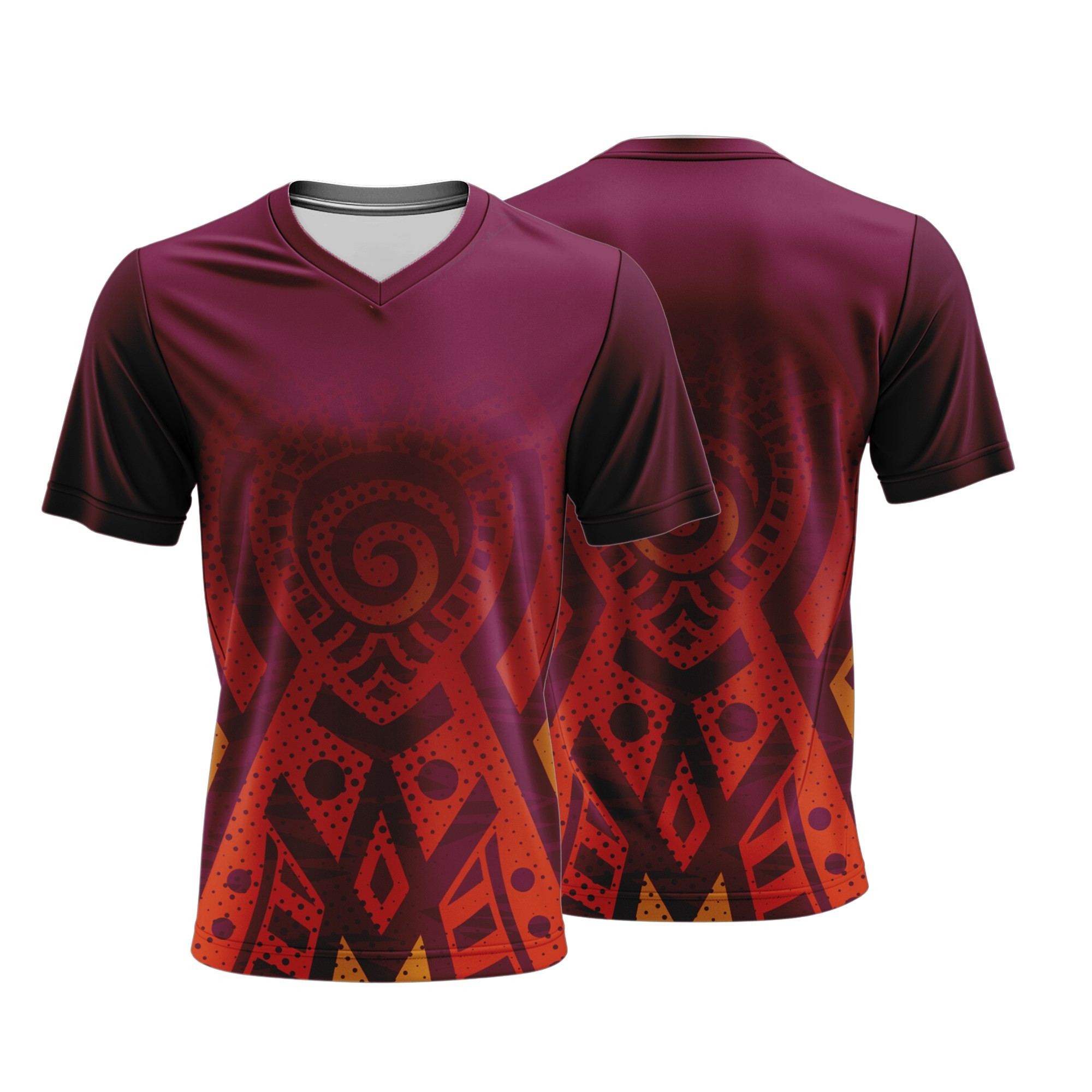 Unisex Short Sleeve V-Neck T-Shirt | Pique Knit | Africa Design - Image 6