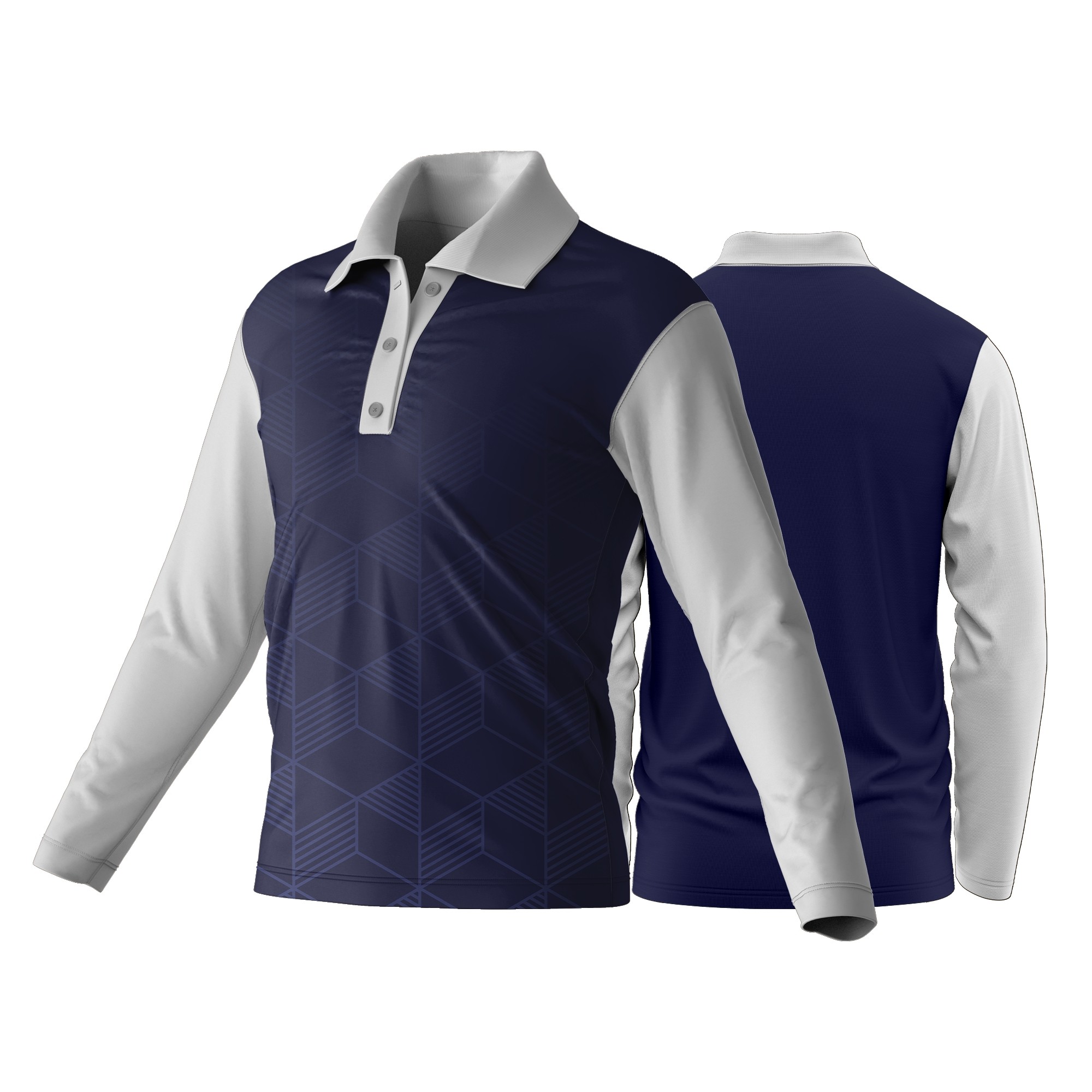 Unisex Dye Sublimated Long Sleeve Golf Shirt | Drop Needle Square | Corporate Design