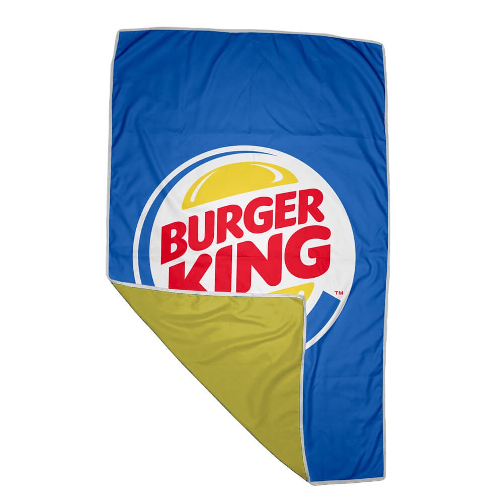 Blue Lily Quick Drying Extra Large Beach Towel D/S Print Binded With Petersham Webbing - Image 2