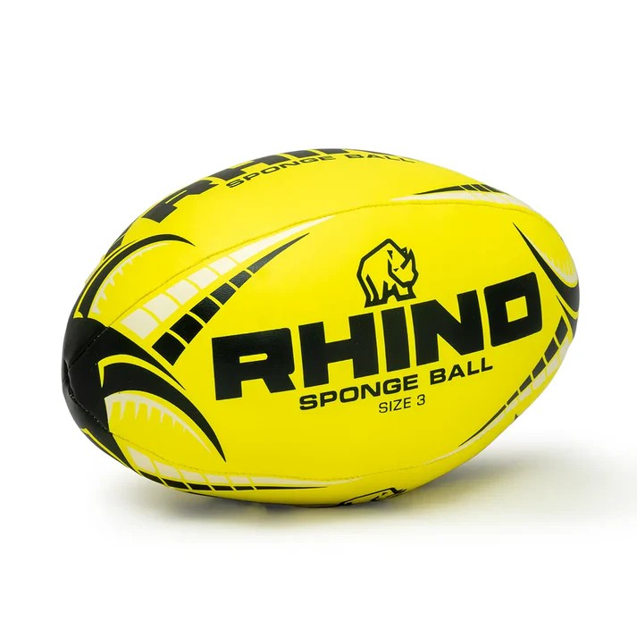 RHINO SPONGE RUGBY BALL Yellow - Image 4