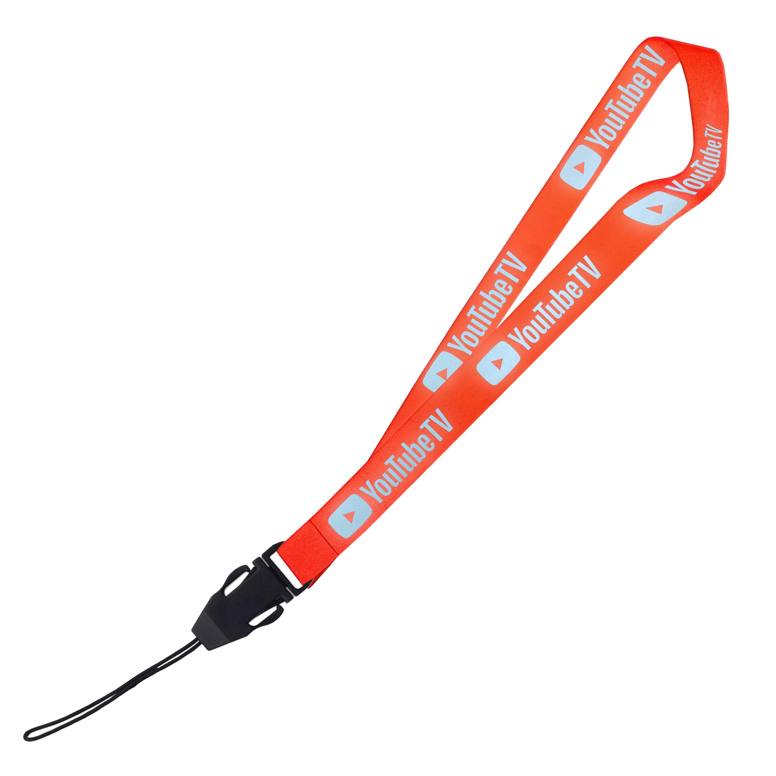 Hi-Viz Lanyard Silver Reflective Print D/Sided with Cellphone Clip - Image 3