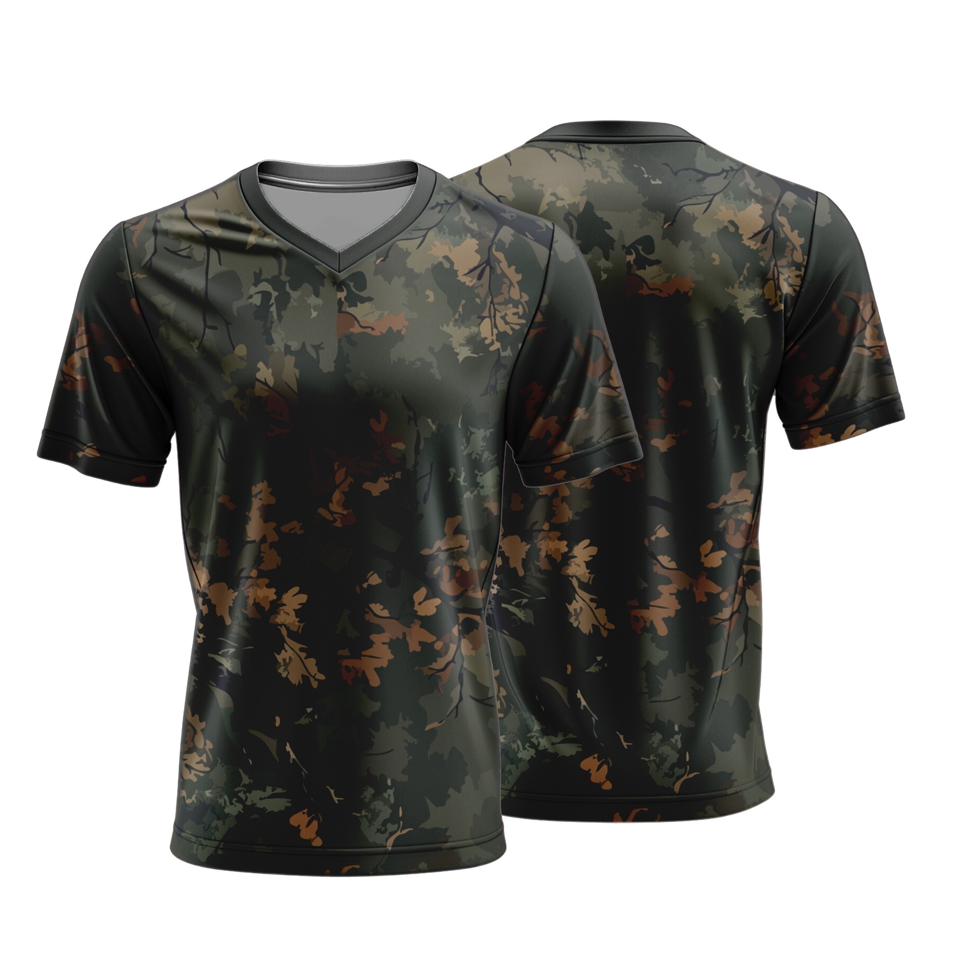 Unisex Short Sleeve V-Neck T-Shirt | Sport Tec | Camo Design - Image 6