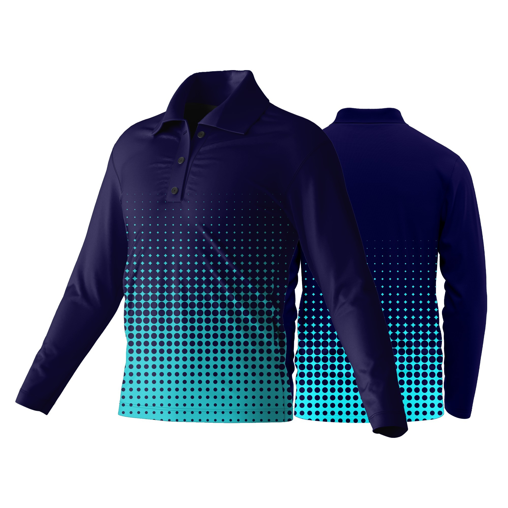 Unisex Long Sleeve Golf Shirt | Birdseye | Sport Design - Image 3