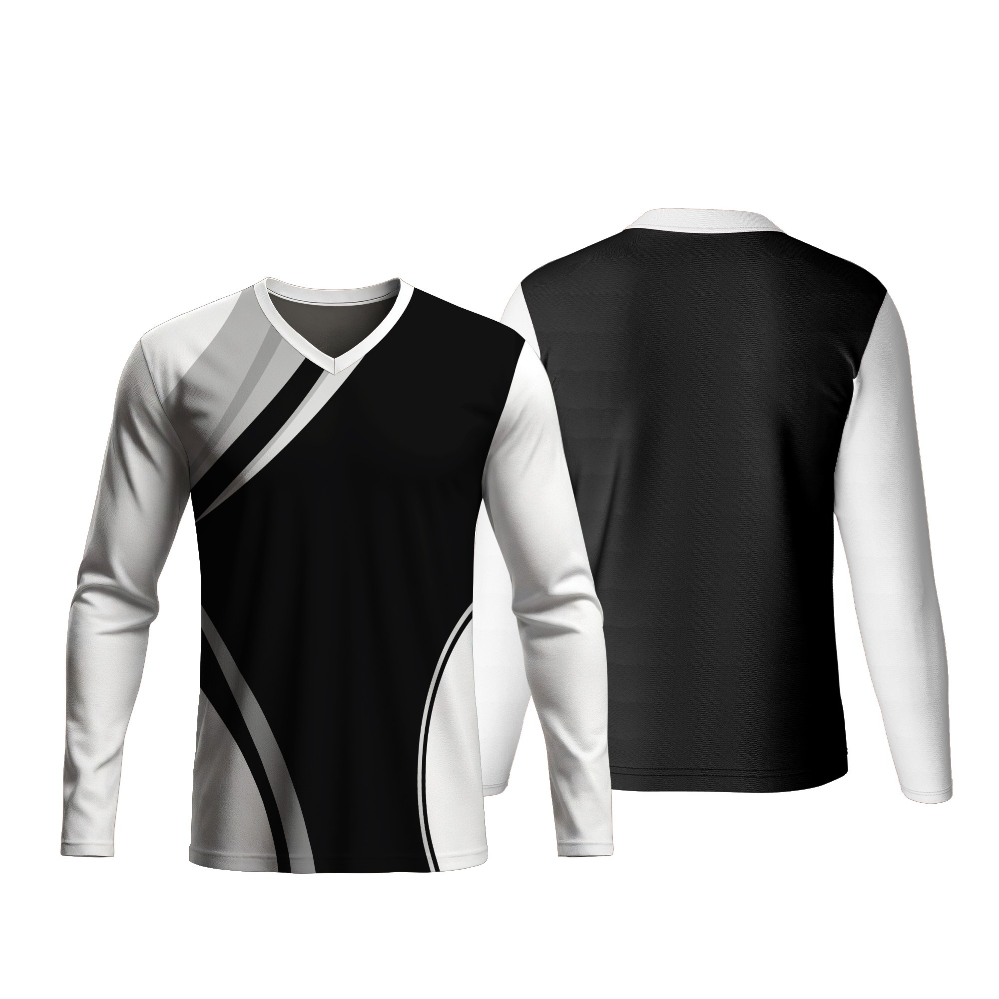 Unisex Dye Sublimated Long Sleeve V-Neck T-Shirt | Dry Tec | Corporate Design - Image 6
