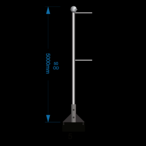 bannerpole-roof-5m-2-arm-including-installation-one-unit