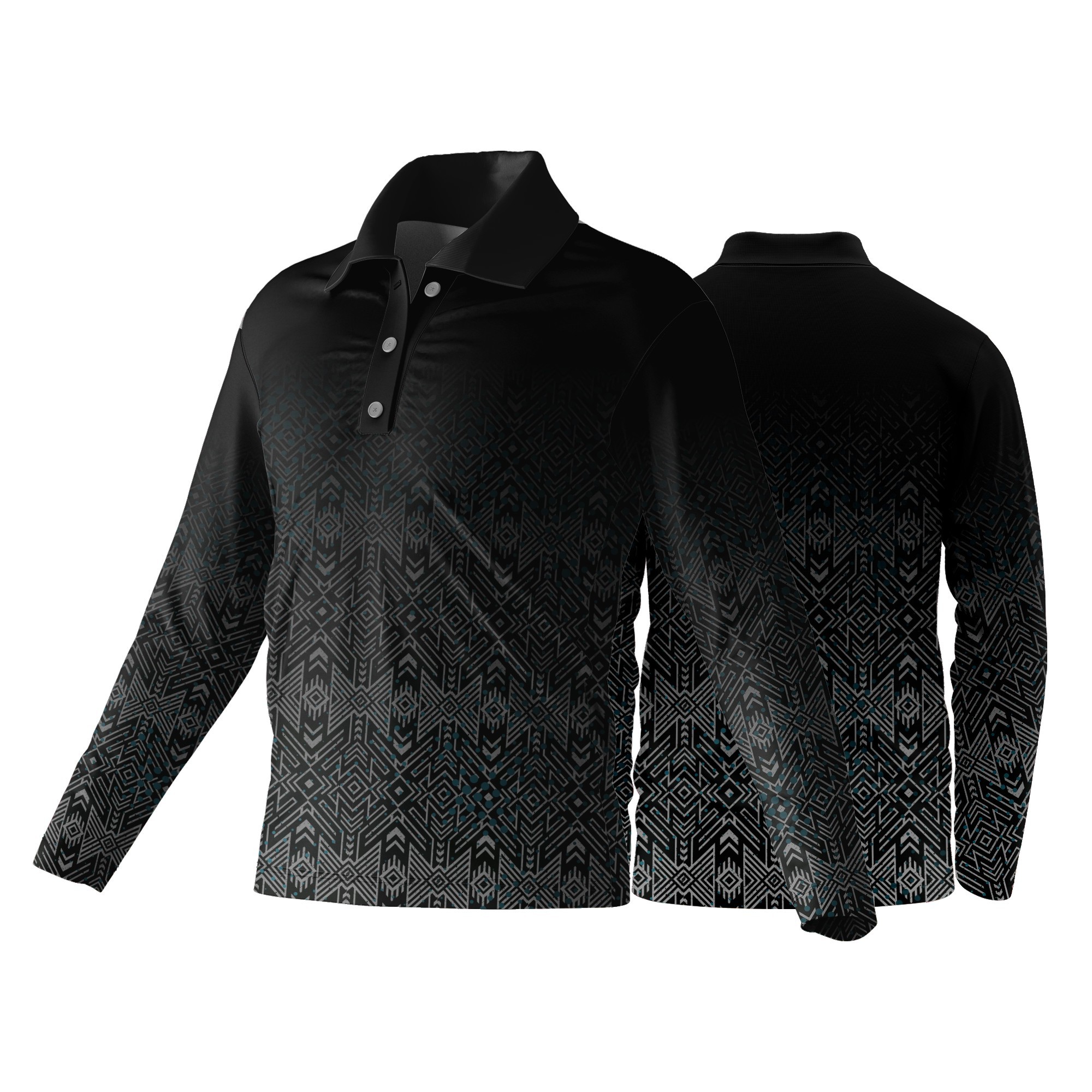 Unisex Long Sleeve Golf Shirt | Dry Tec | Africa Design - Image 3