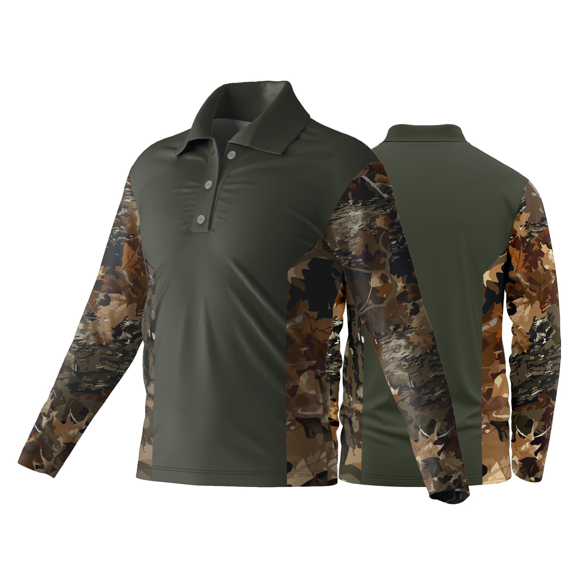 Unisex Long Sleeve Golf Shirt | Sport Tec | Camo Design - Image 4